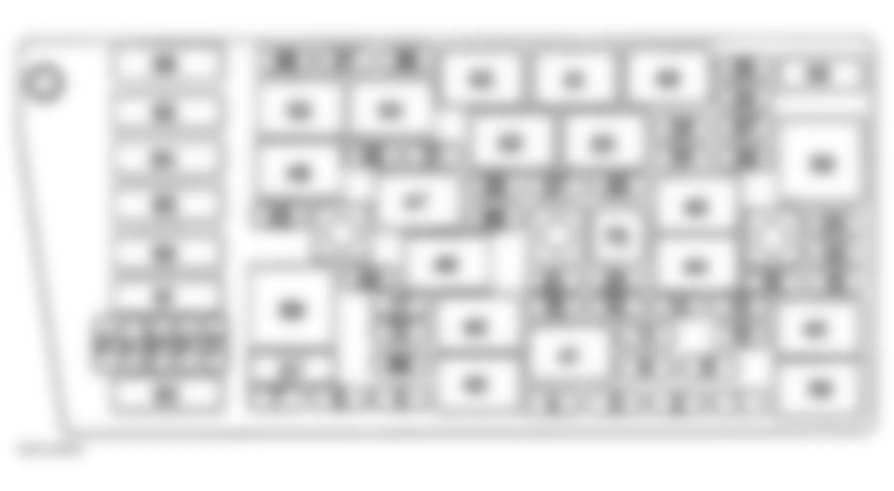 Buick LeSabre Limited 2000 - Component Locations -  Identifying Rear Fuse Block Components