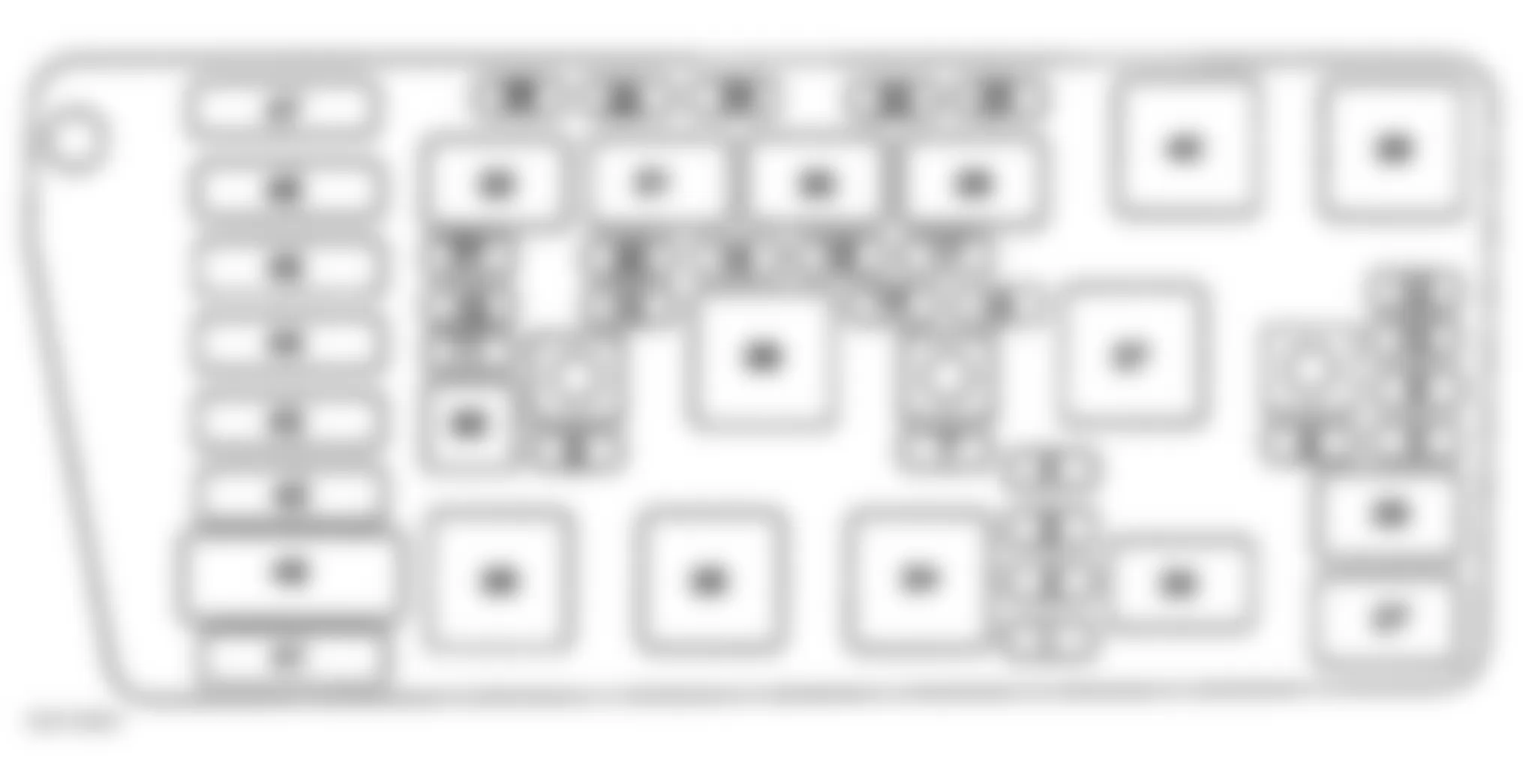 Buick LeSabre Limited 2001 - Component Locations -  Identifying Underhood Fuse Block Components