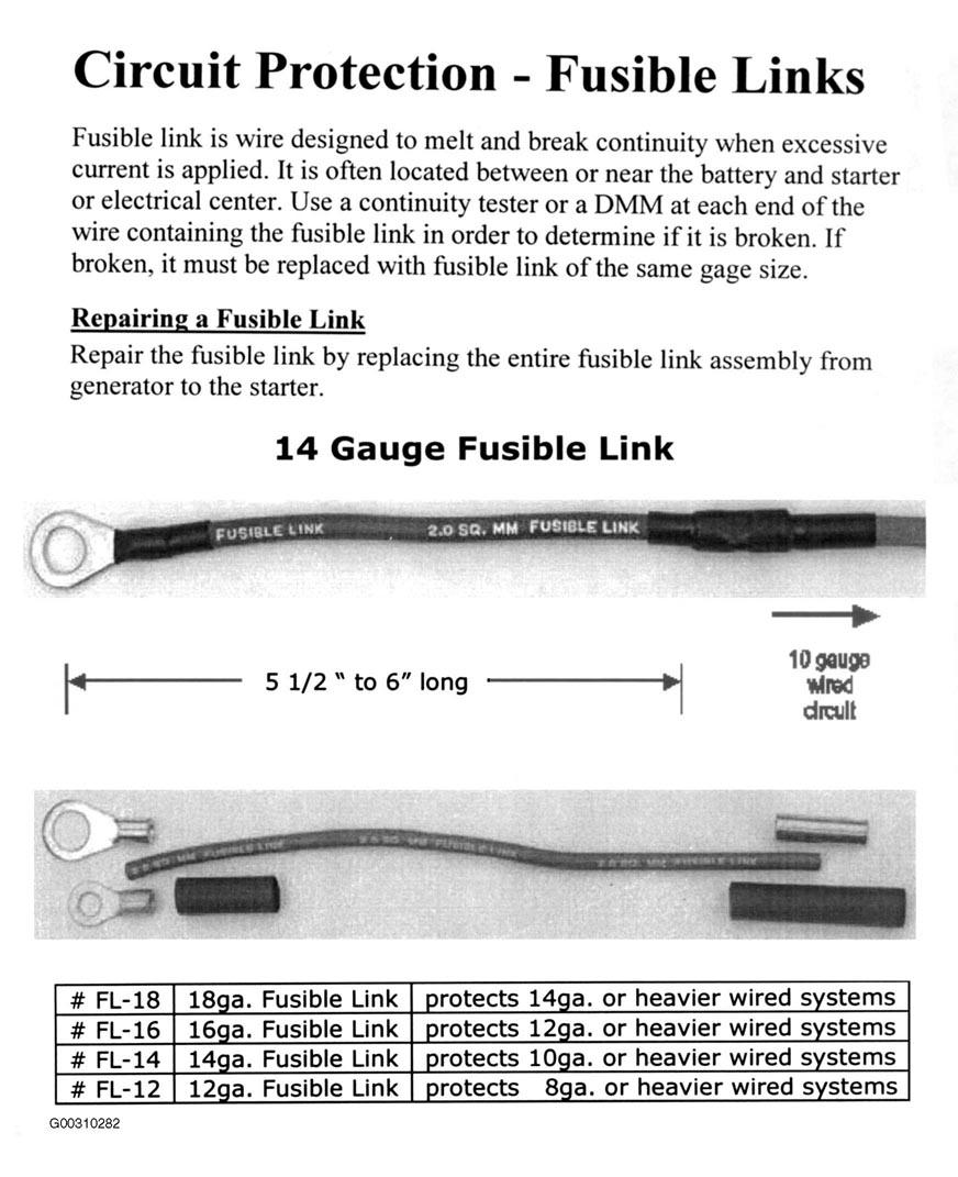 Buick Rendezvous CX 2002 - Component Locations -  Repairing Fusible Links