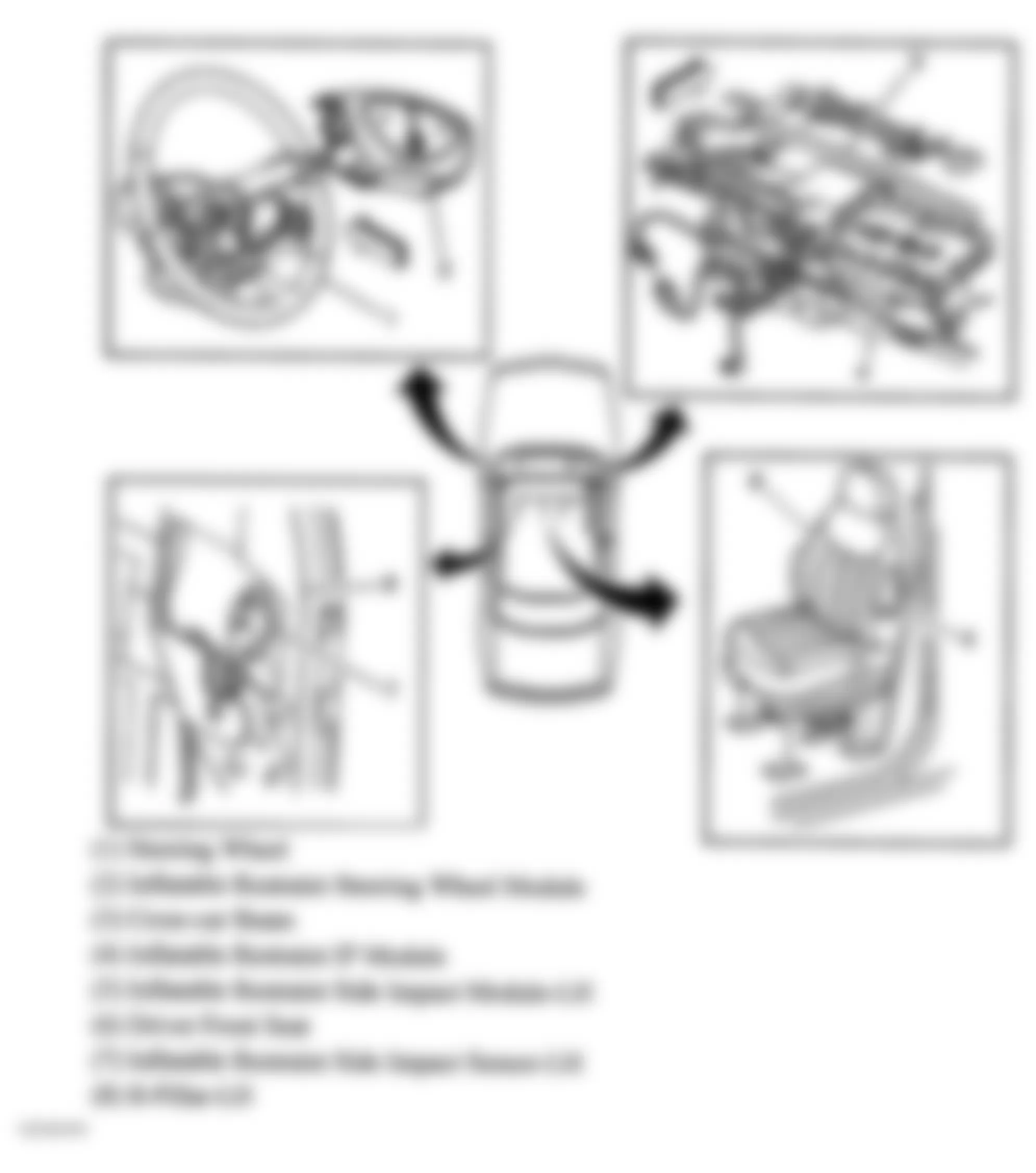 Buick Century Custom 2004 - Component Locations -  Air Bag Modules & Side Impact Sensor