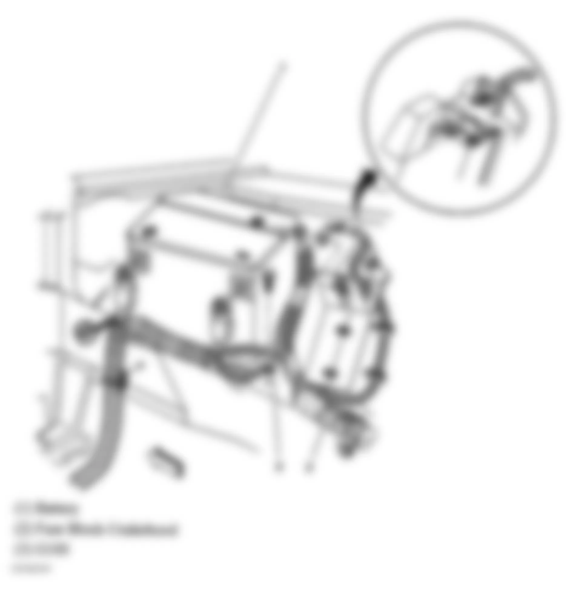 Buick Century Limited 2004 - Component Locations -  Battery Cable & Grounding Points