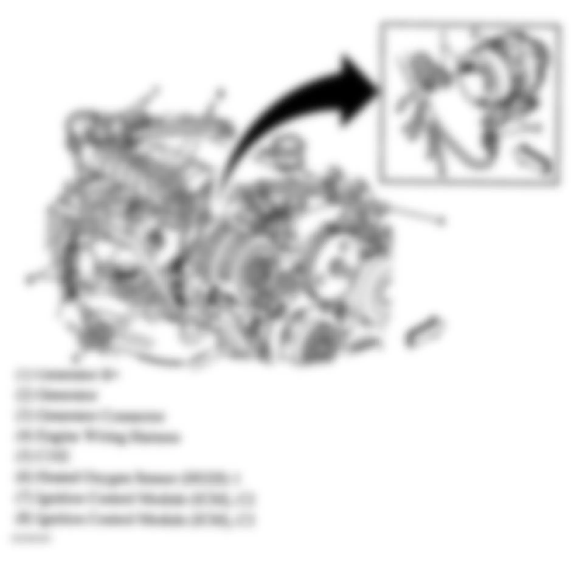 Buick Century Limited 2004 - Component Locations -  Right Front Of Engine (3.1L VIN J)