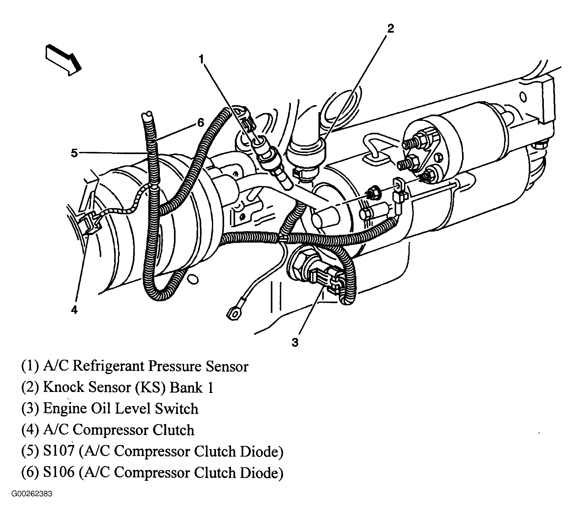 Buick Park Avenue 2004 - Component Locations -  Lower Left Front Of Engine