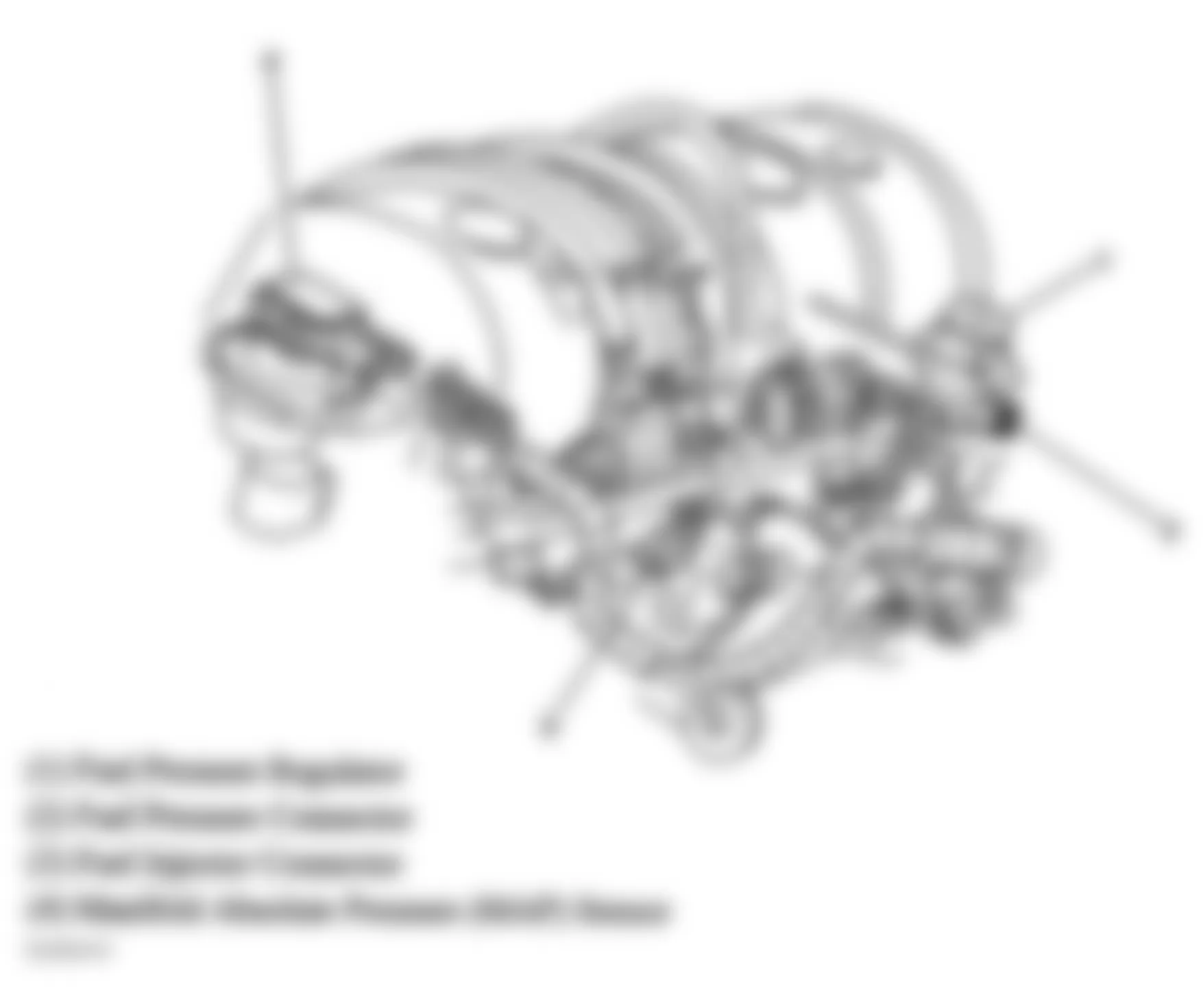 Buick Park Avenue 2004 - Component Locations -  Manifold Absolute Pressure (MAP) Sensor & Fuel System Components (3.8L VIN K)