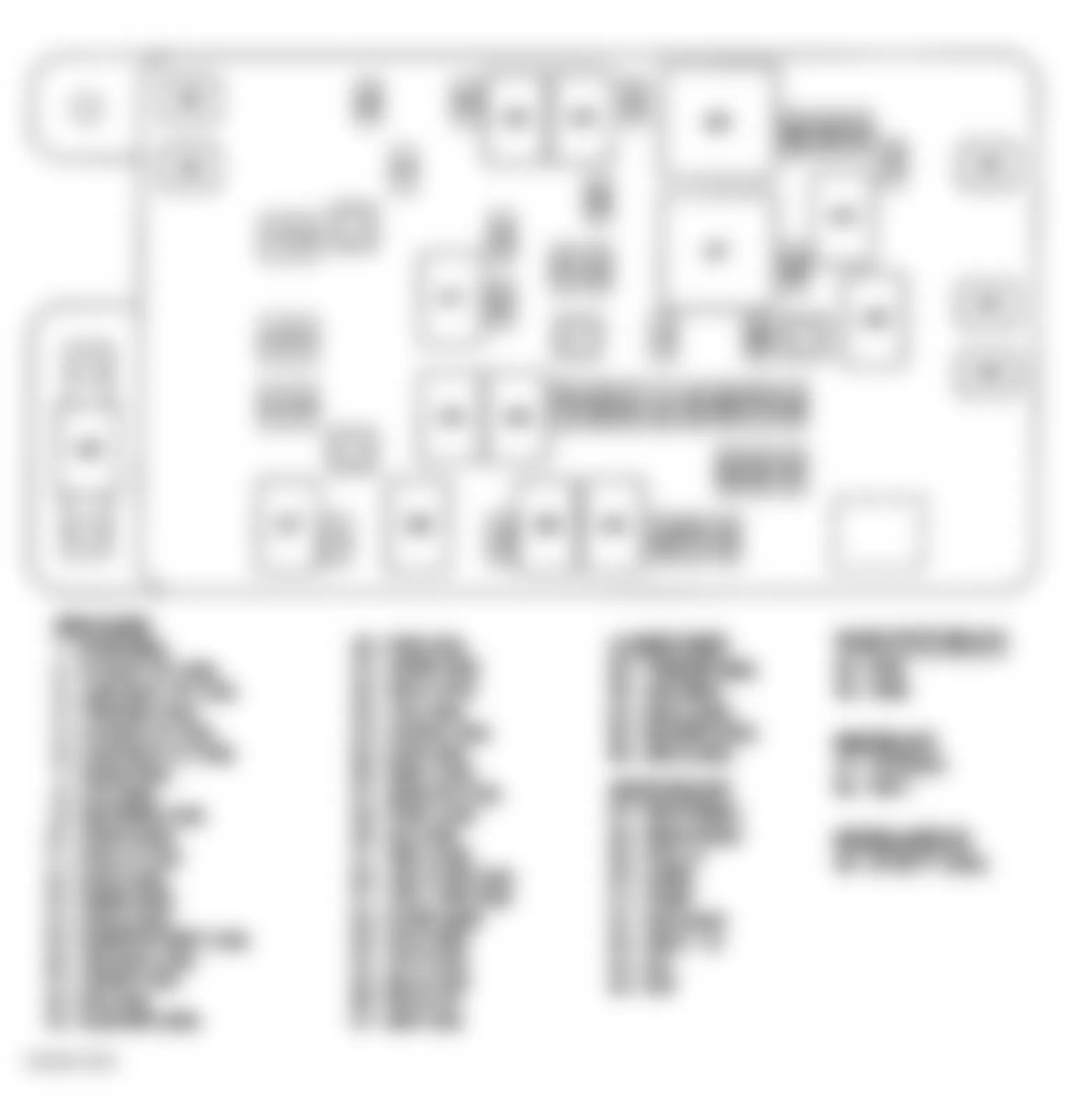 Buick Rainier 2004 - Component Locations -  Identifying Underhood Fuse Block Components (Early Production 5.3L Engine)