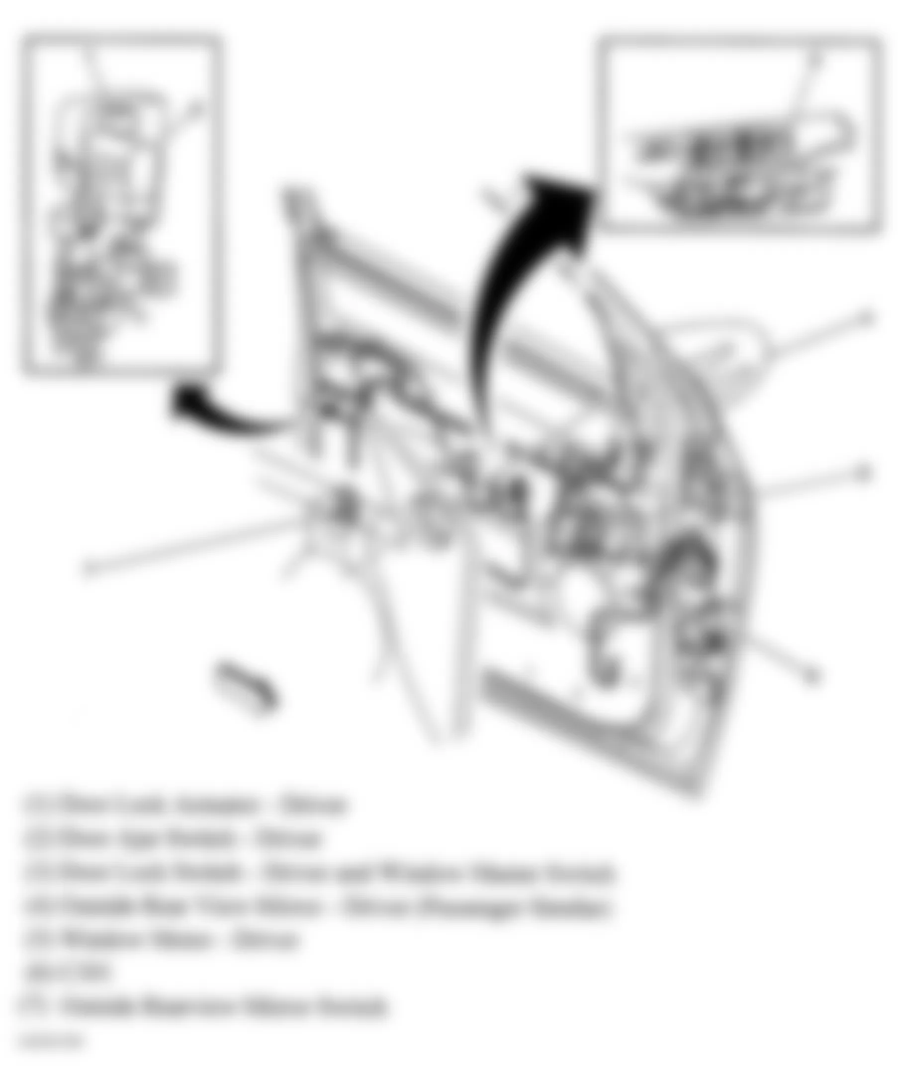 Buick Rendezvous CX 2004 - Component Locations -  Drivers Door