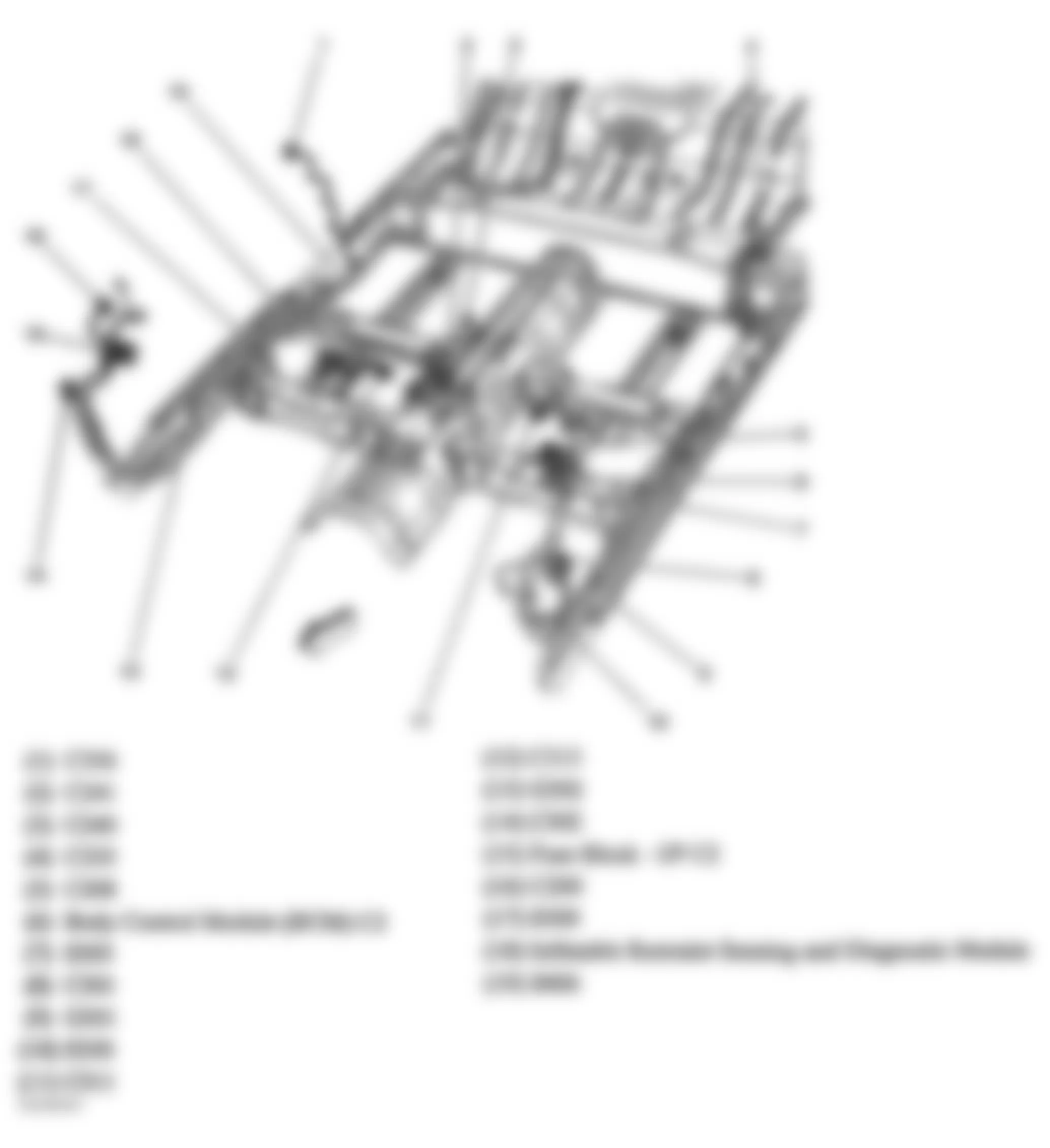 Buick Allure CX 2005 - Component Locations -  Interior Floor Pan