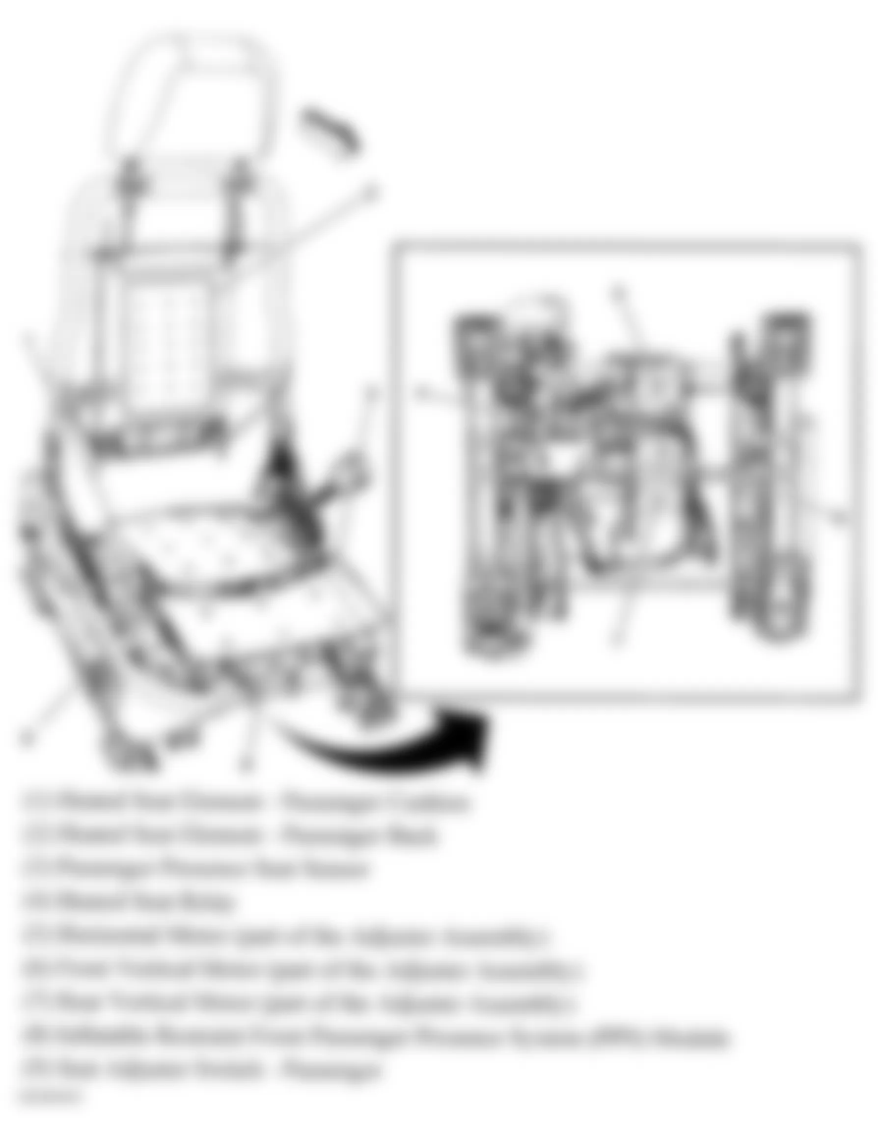 Buick Allure CXL 2005 - Component Locations -  Passengers Seat