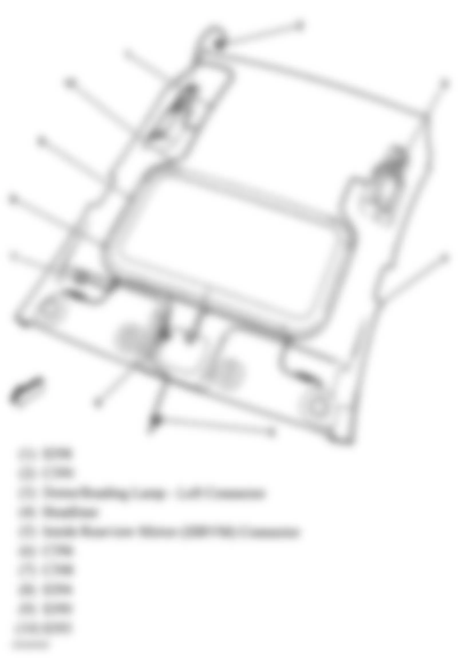 Buick Allure CXL 2005 - Component Locations -  Headliner Assembly