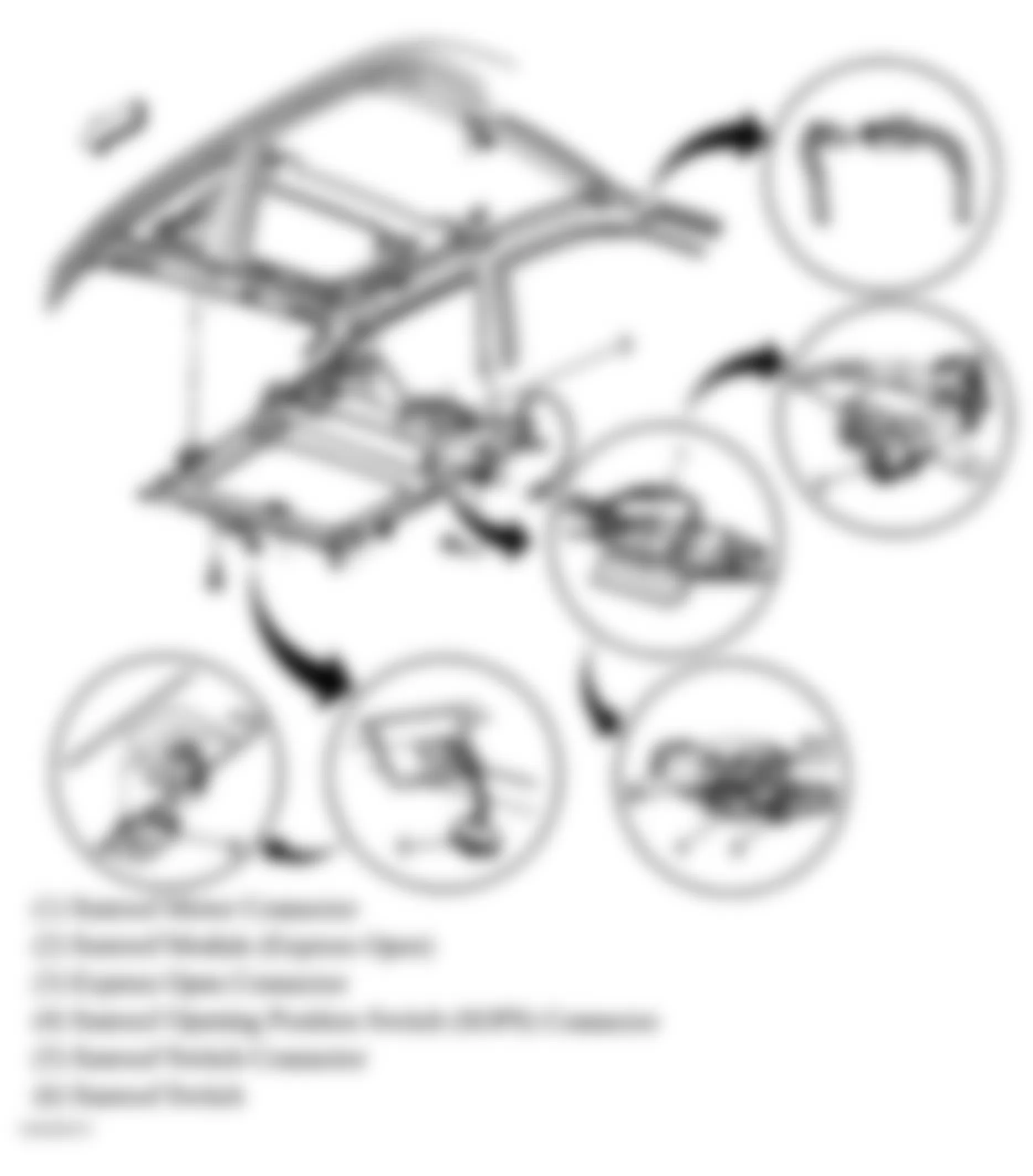Buick Century Limited 2005 - Component Locations -  Power Roof System Components