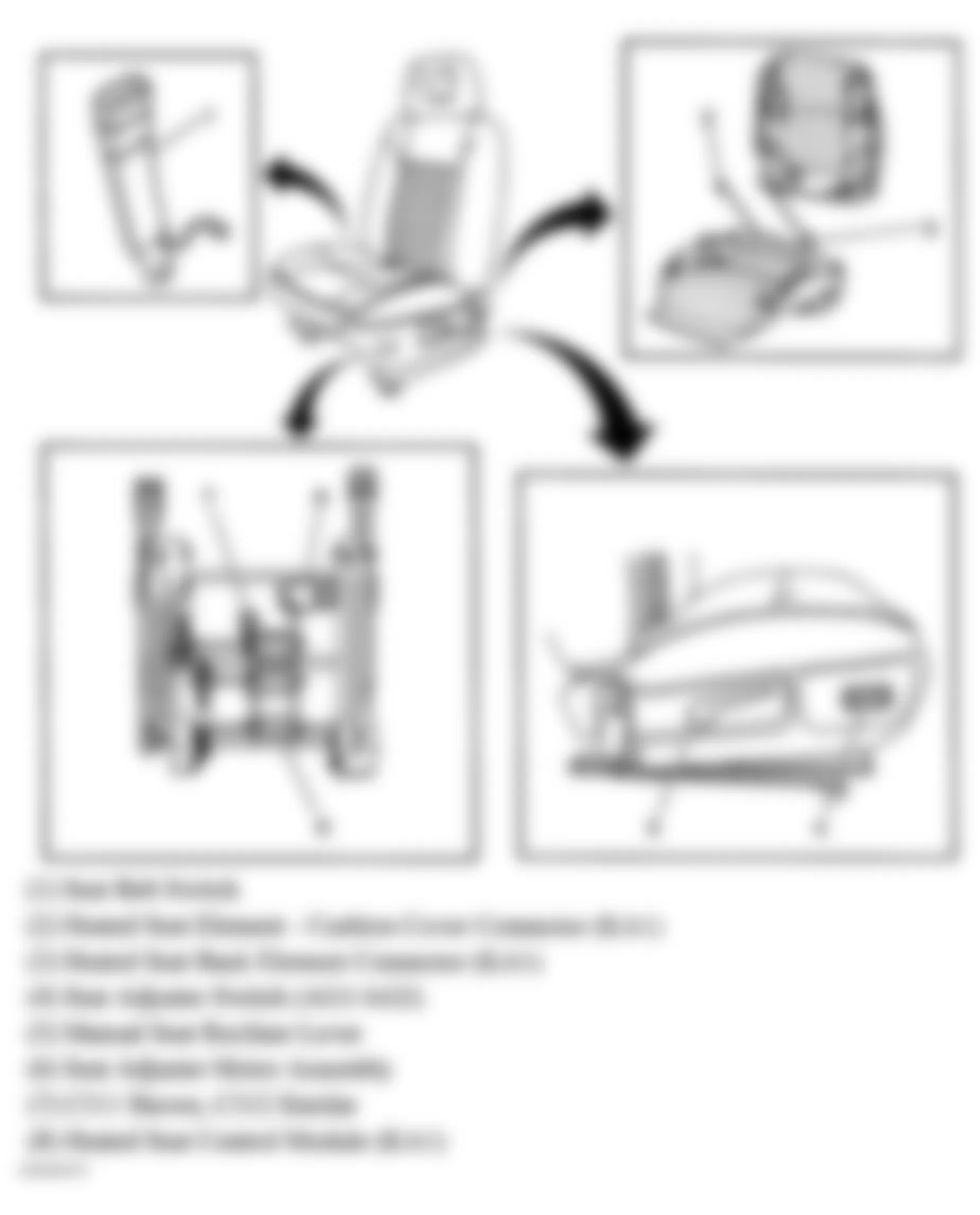Buick Century Limited 2005 - Component Locations -  Power Seat Belt System