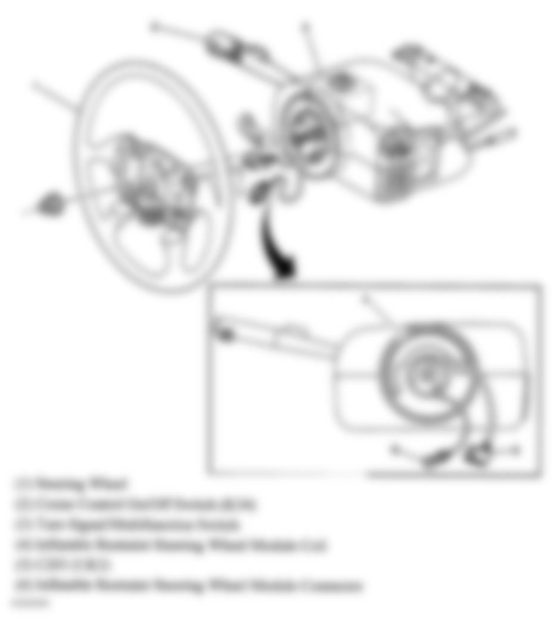 Buick Century Limited 2005 - Component Locations -  Steering Column
