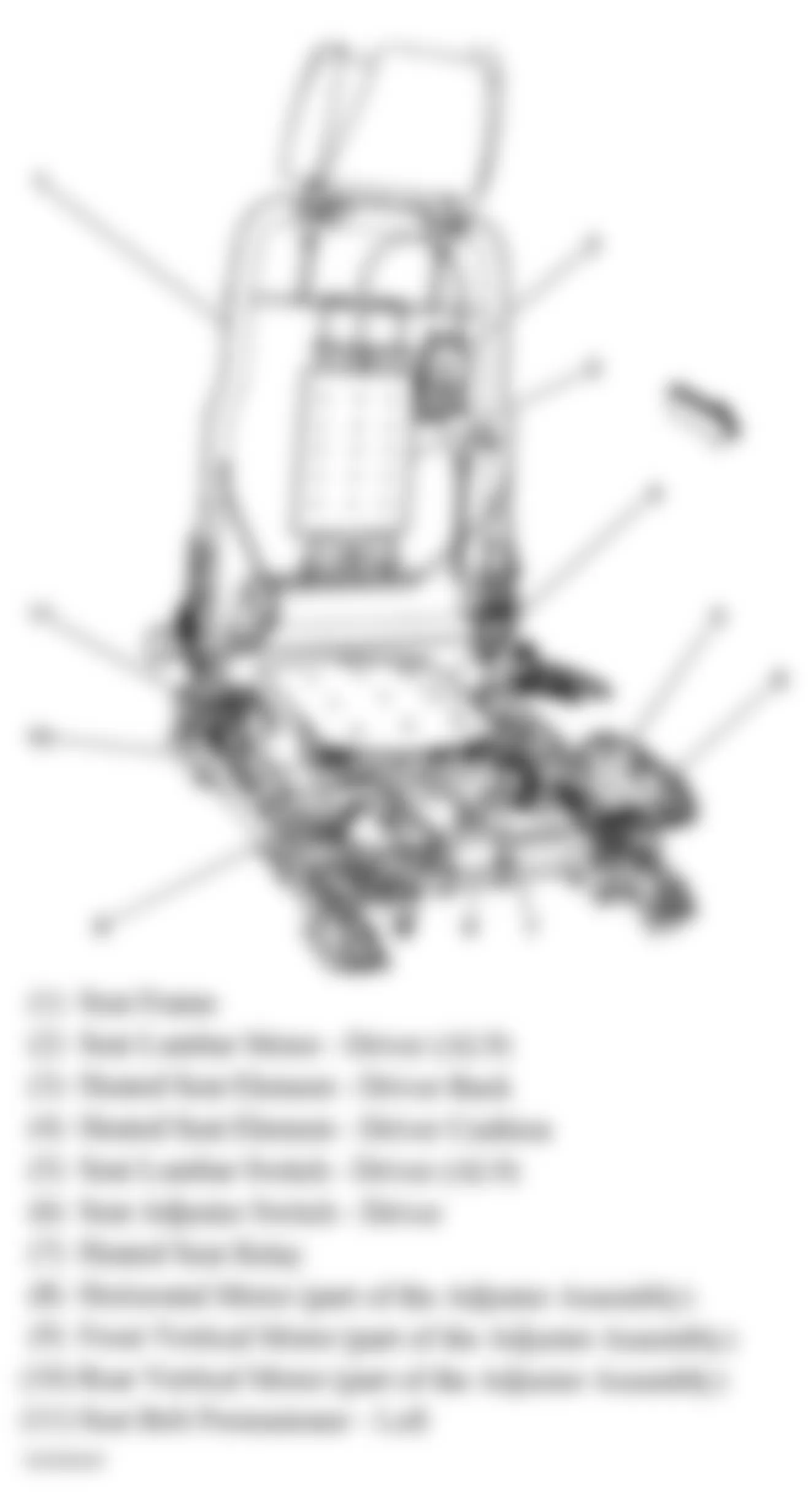 Buick LaCrosse CX 2005 - Component Locations -  Drivers Seat