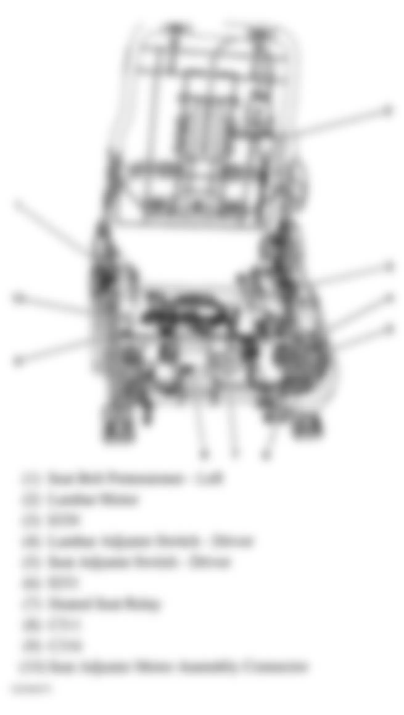 Buick LaCrosse CXS 2005 - Component Locations -  Drivers Seat