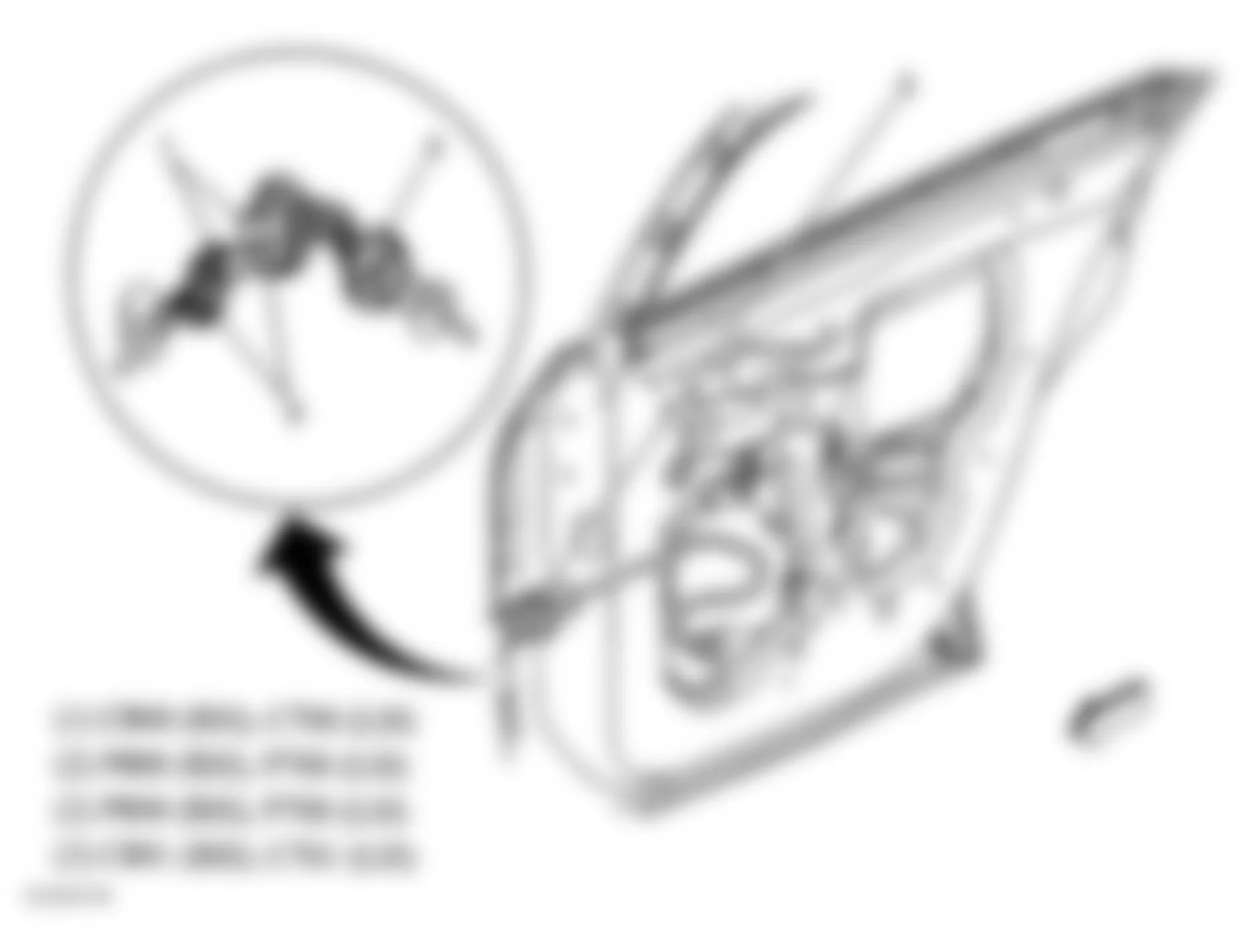 Buick LeSabre Custom 2005 - Component Locations -  Rear Door Wiring