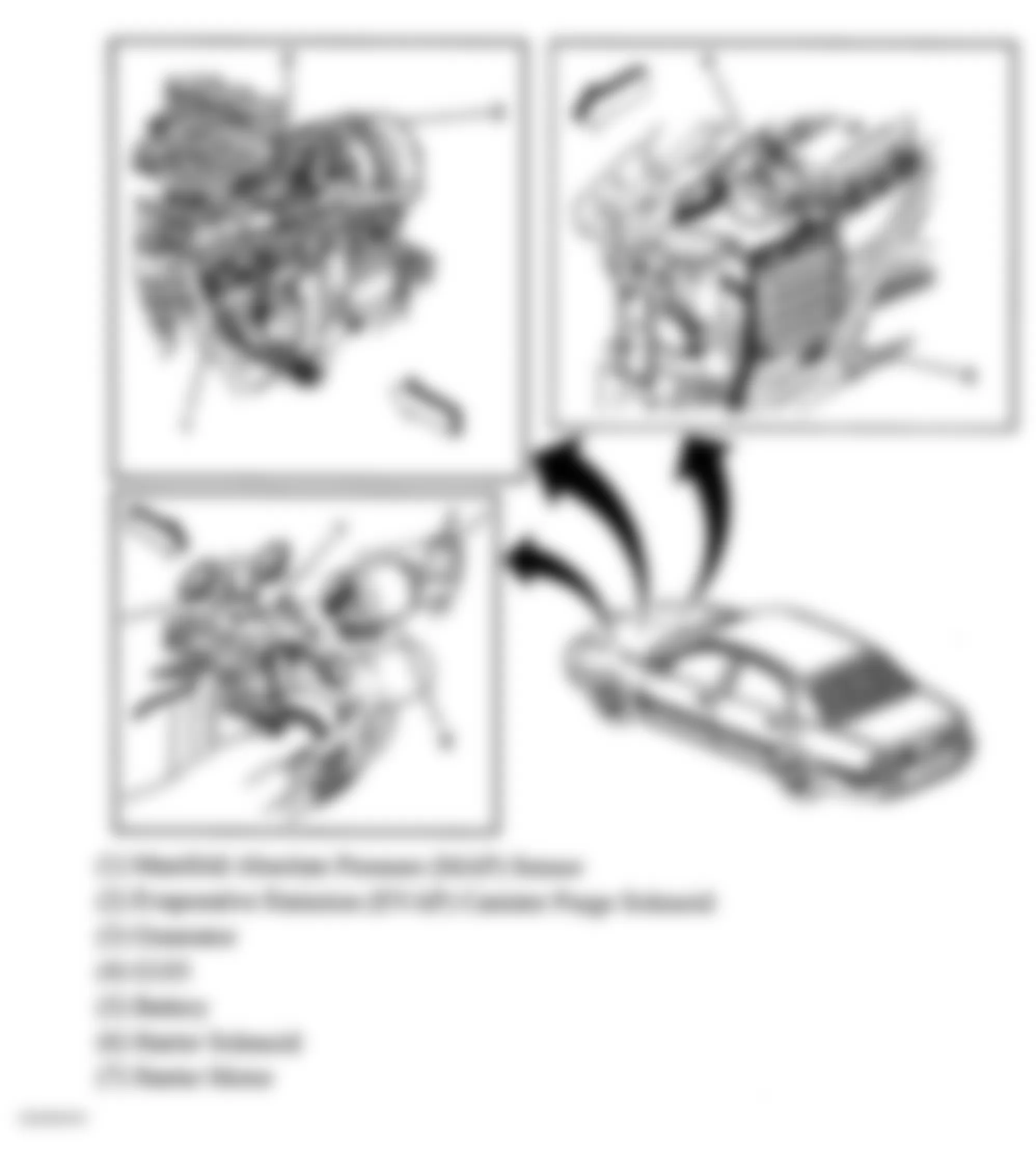 Buick Park Avenue Ultra 2005 - Component Locations -  Engine Electrical Components