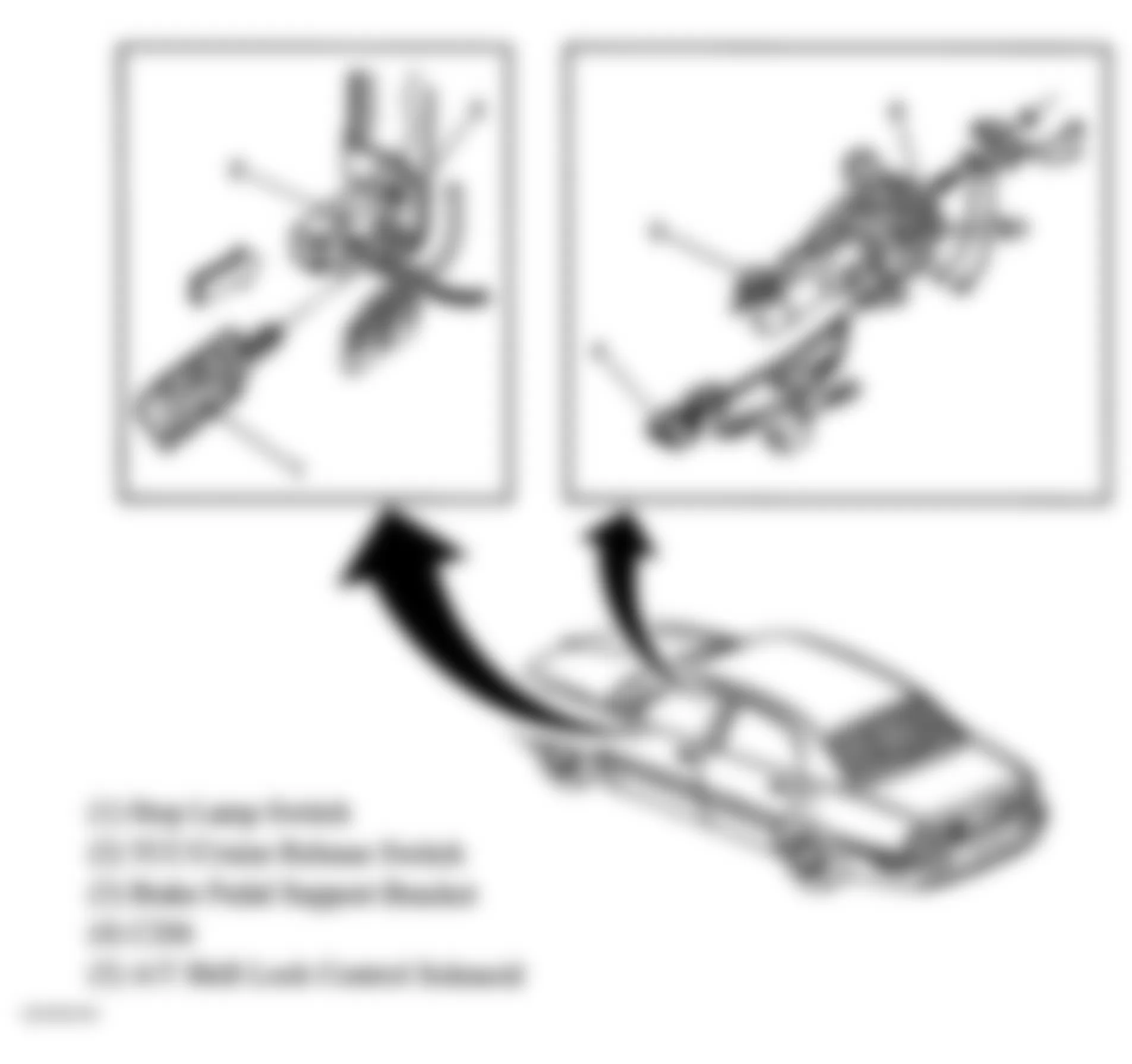 Buick Park Avenue Ultra 2005 - Component Locations -  A/T Shift Lock Components