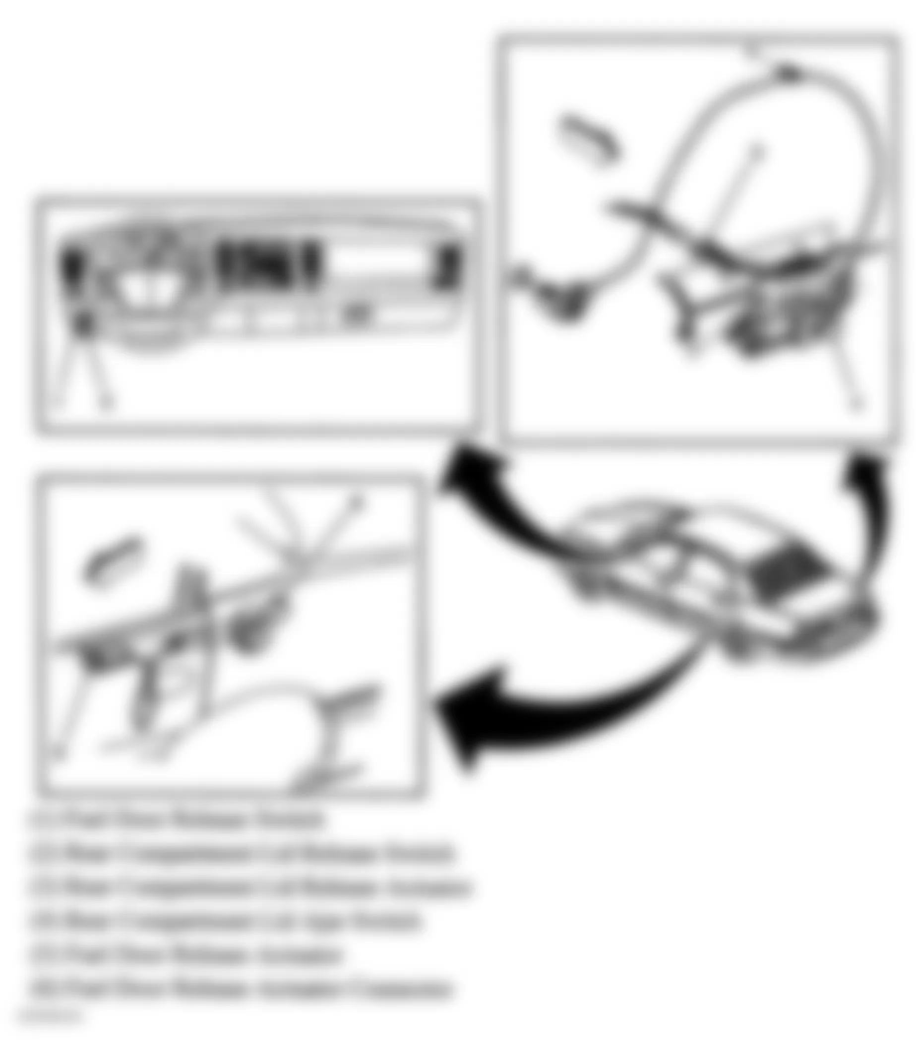 Buick Park Avenue Ultra 2005 - Component Locations -  Rear Of Vehicle & Left Side Of Dash