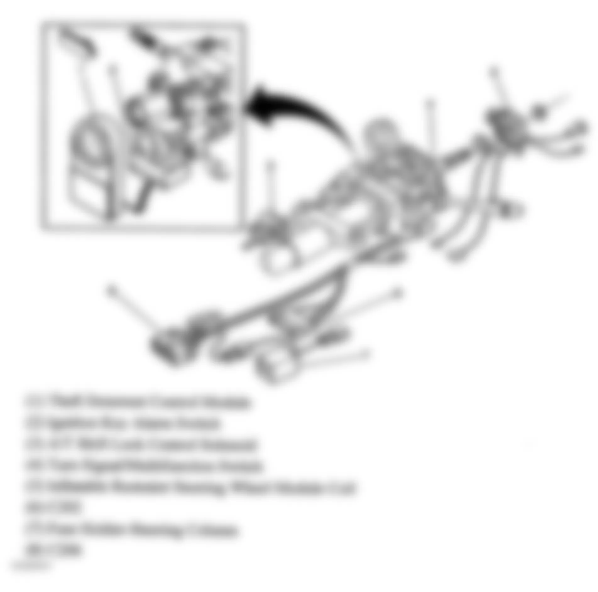 Buick Park Avenue Ultra 2005 - Component Locations -  Steering Column