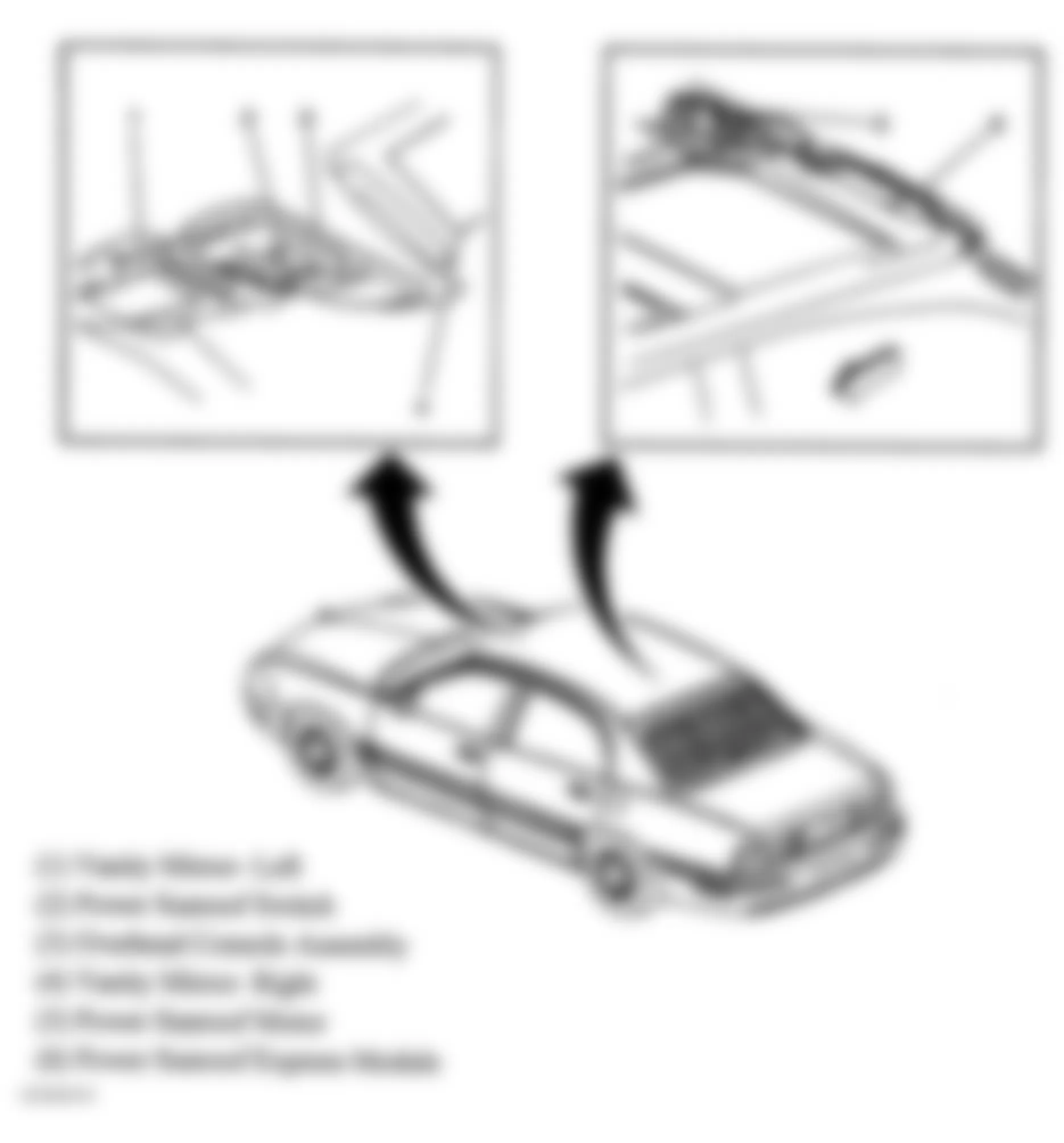 Buick Park Avenue Ultra 2005 - Component Locations -  Roof Components