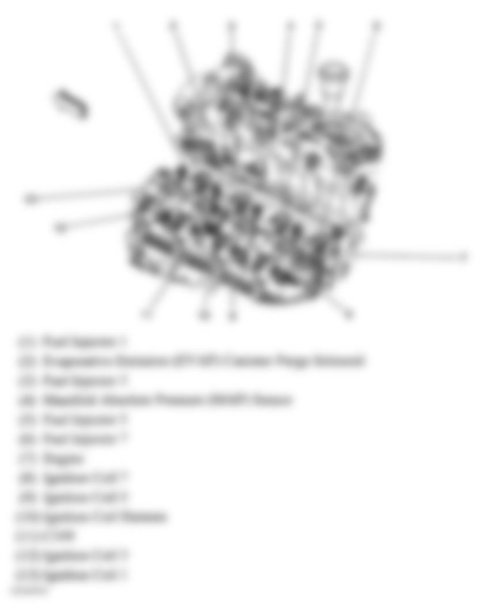 Buick Rainier 2005 - Component Locations -  Upper Left Side Of Engine (5.3L)