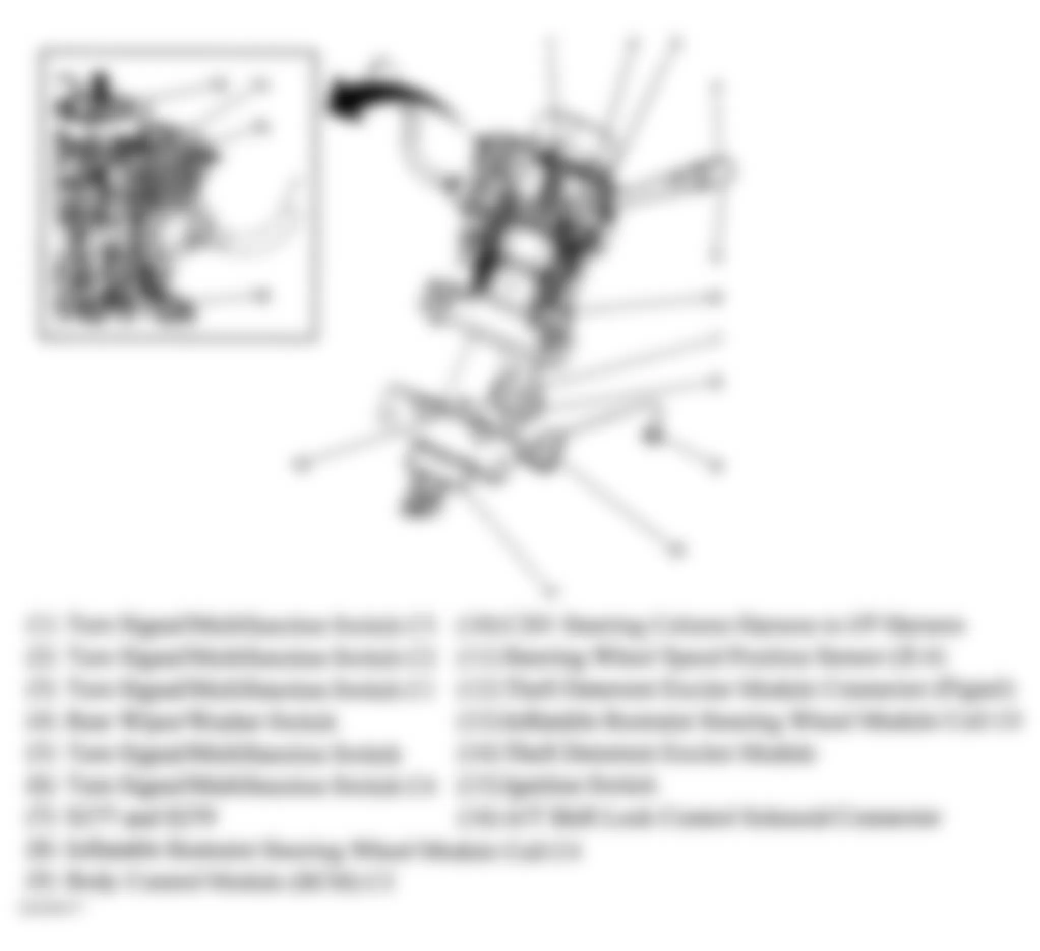 Buick Terraza CX 2005 - Component Locations -  Steering Column Components