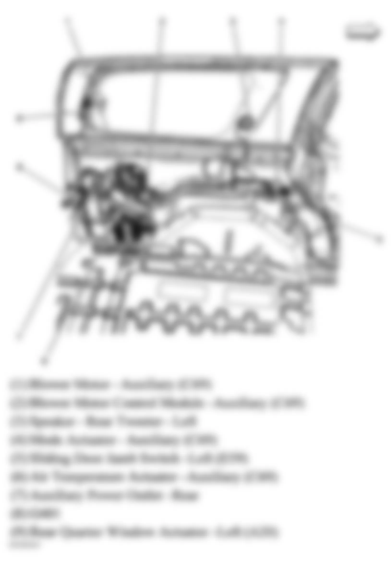 Buick Terraza CX 2005 - Component Locations -  Left Rear Cargo Area