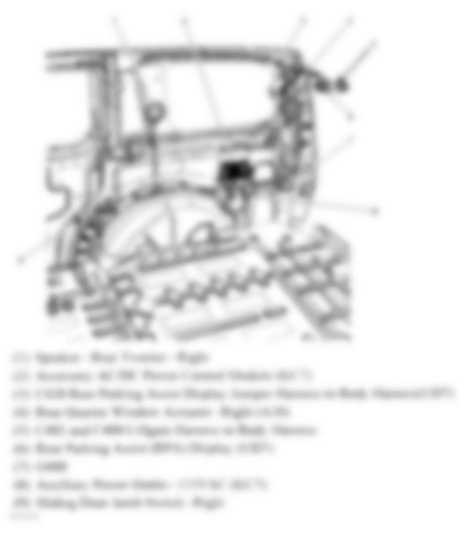 Buick Terraza CX 2005 - Component Locations -  Right Rear Cargo Area