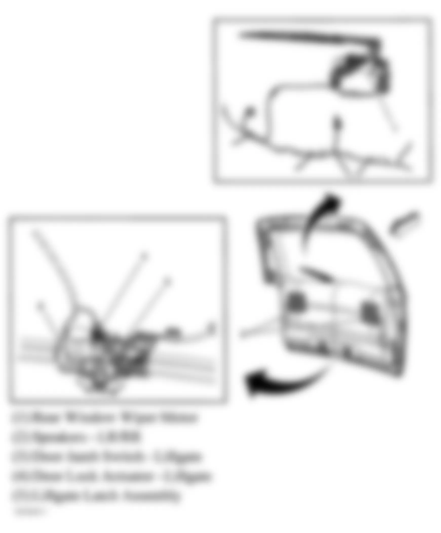 Buick Terraza CX 2005 - Component Locations -  Liftgate Components