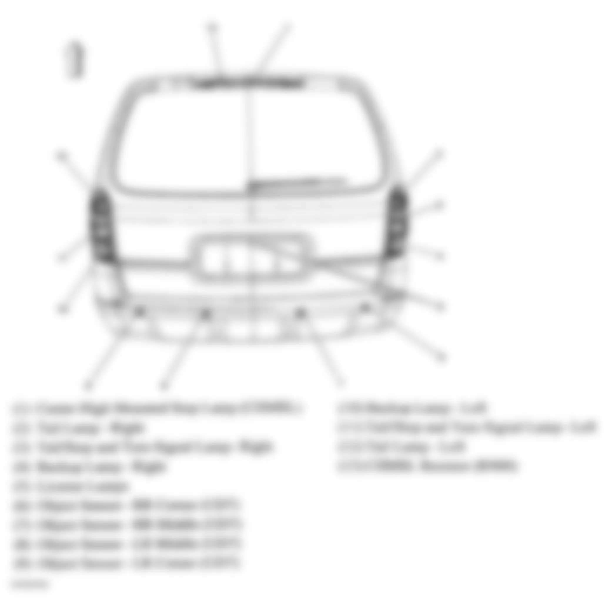 Buick Terraza CX 2005 - Component Locations -  Tailgate Assembly
