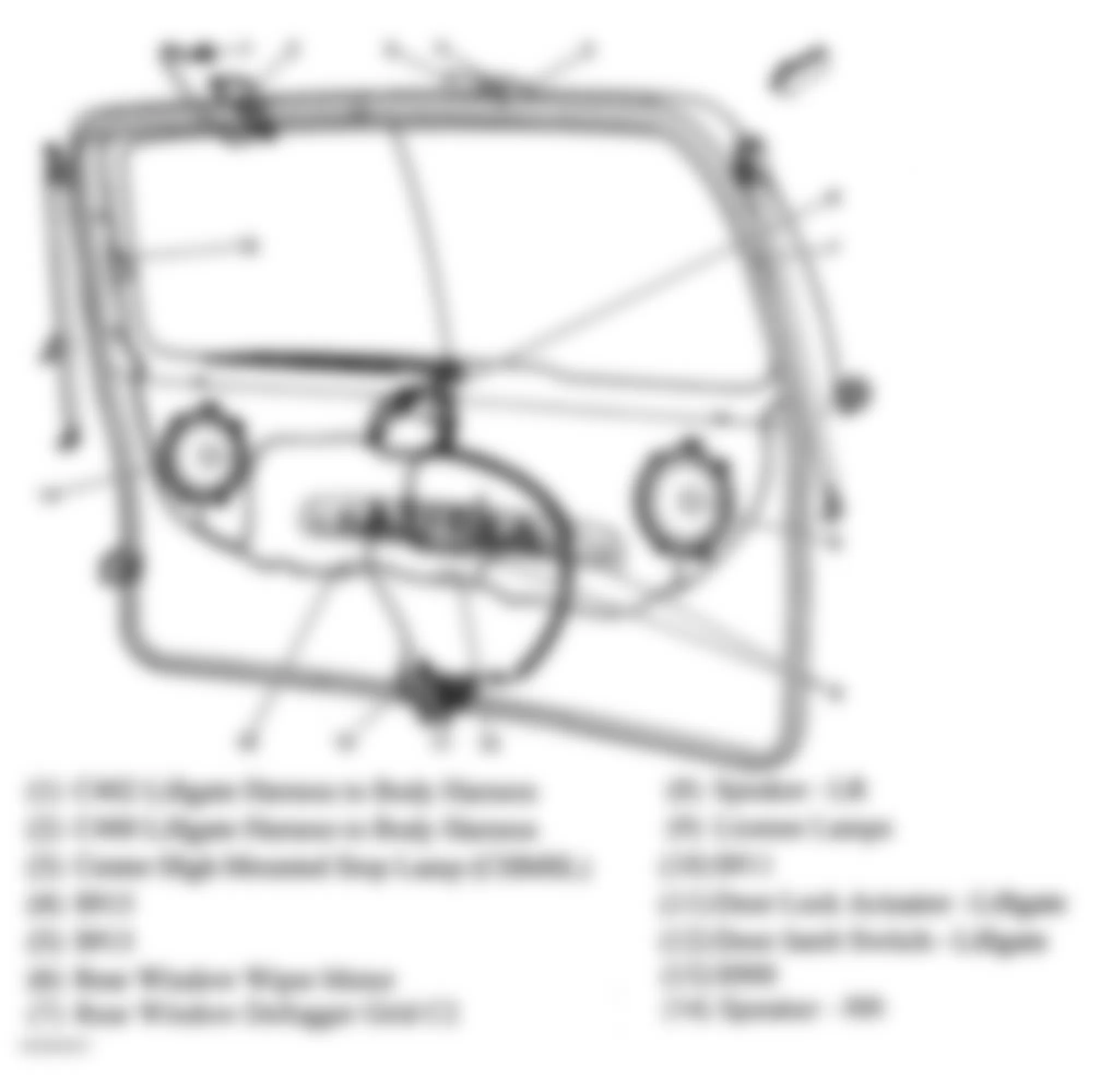 Buick Terraza CX 2005 - Component Locations -  Liftgate