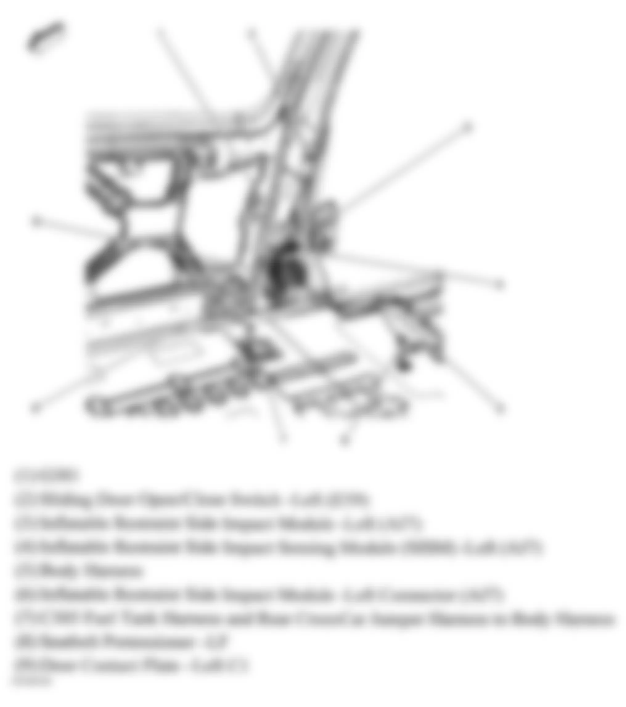 Buick Terraza CX 2005 - Component Locations -  Left B Pillar