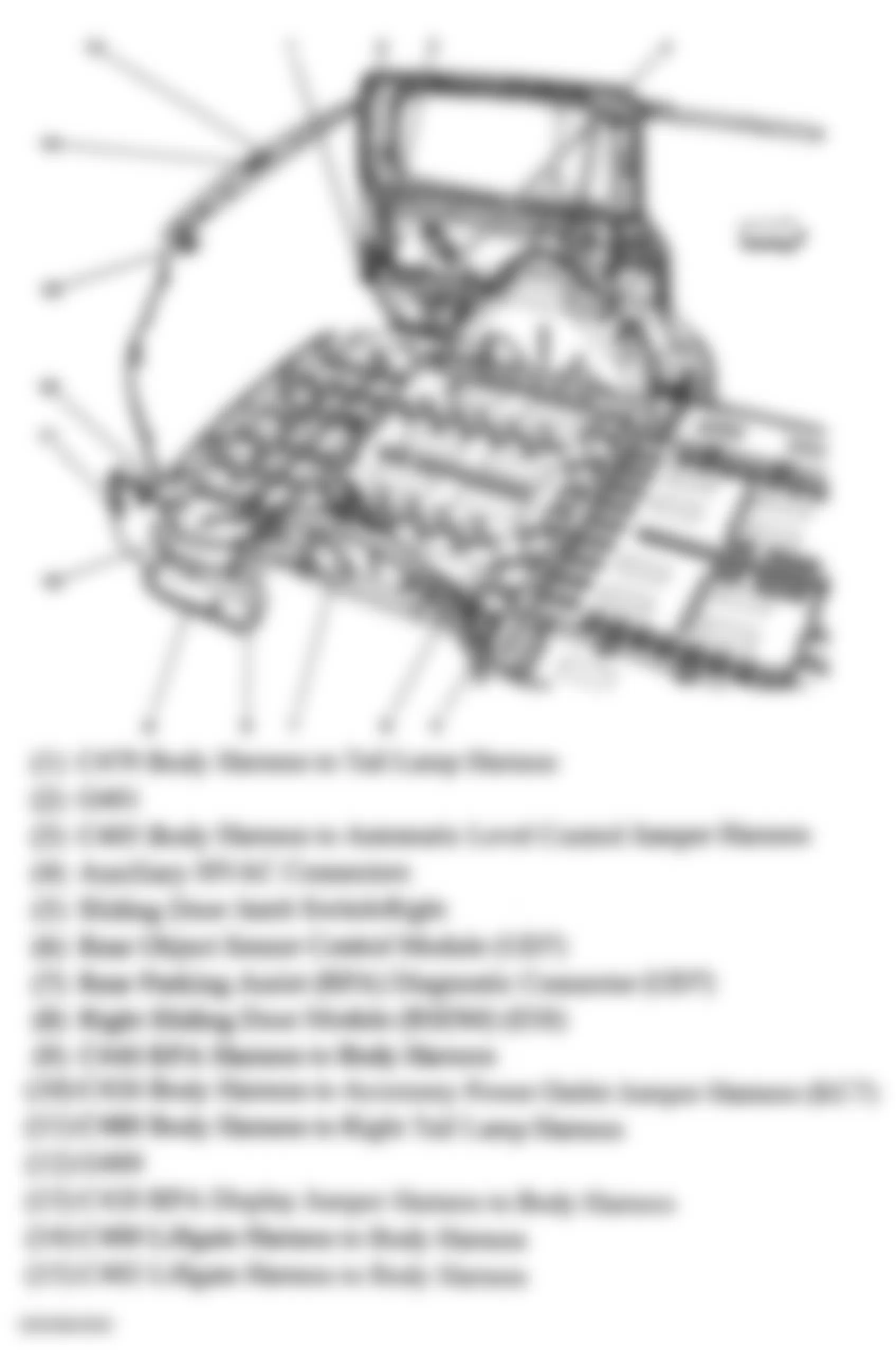 Buick Terraza CX 2005 - Component Locations -  Floor Pan