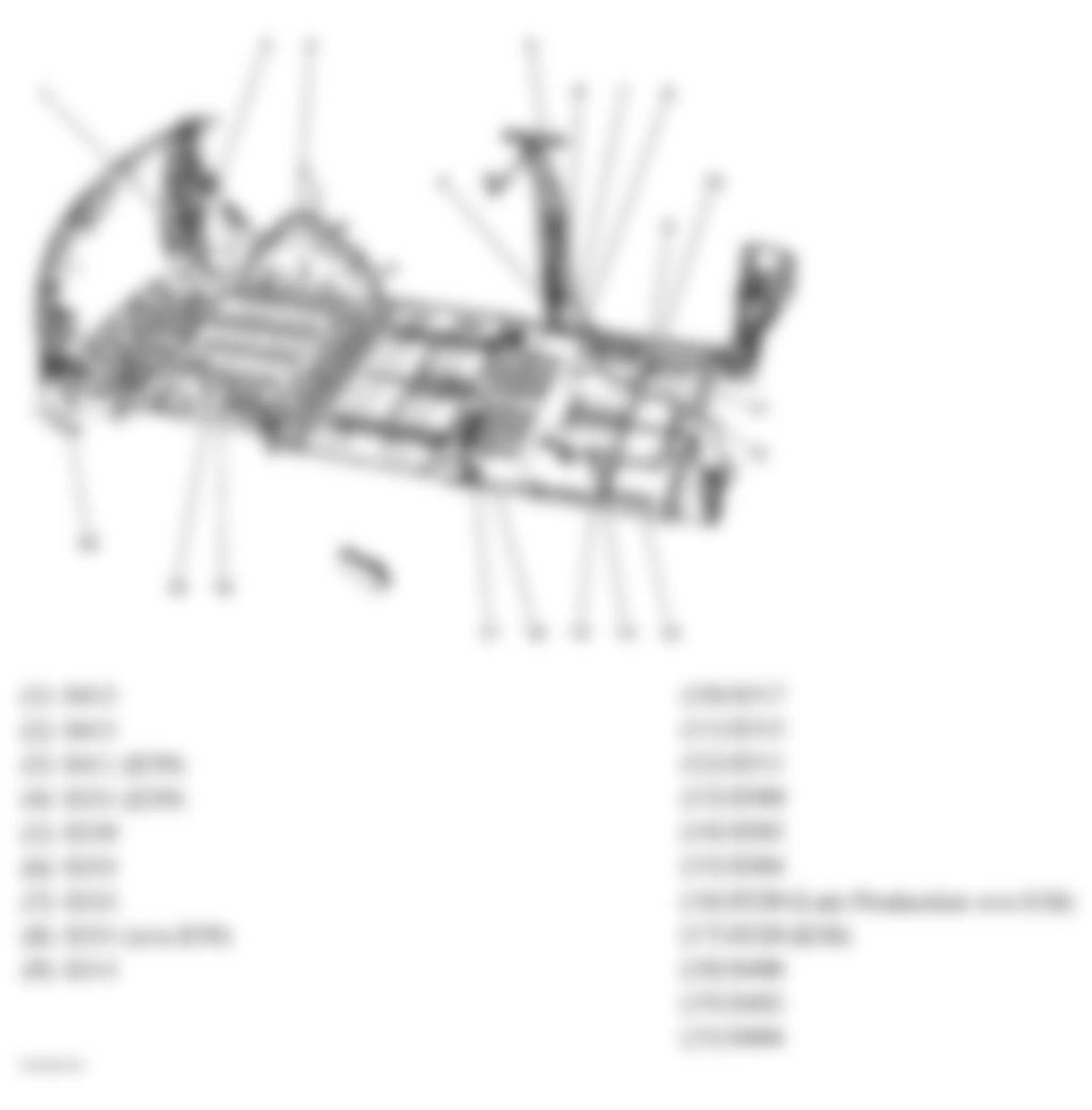 Buick Terraza CX 2005 - Component Locations -  Floor Pan