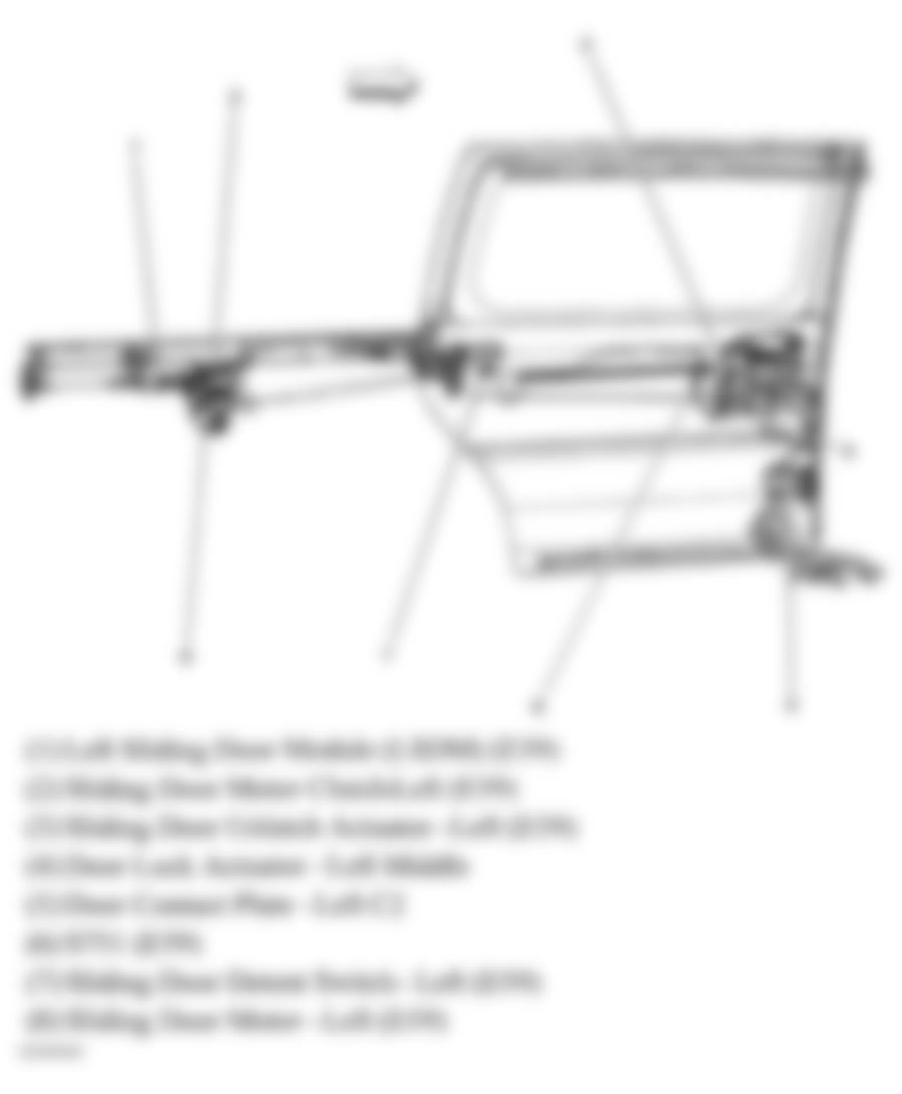 Buick Terraza CX 2005 - Component Locations -  Left Sliding Door