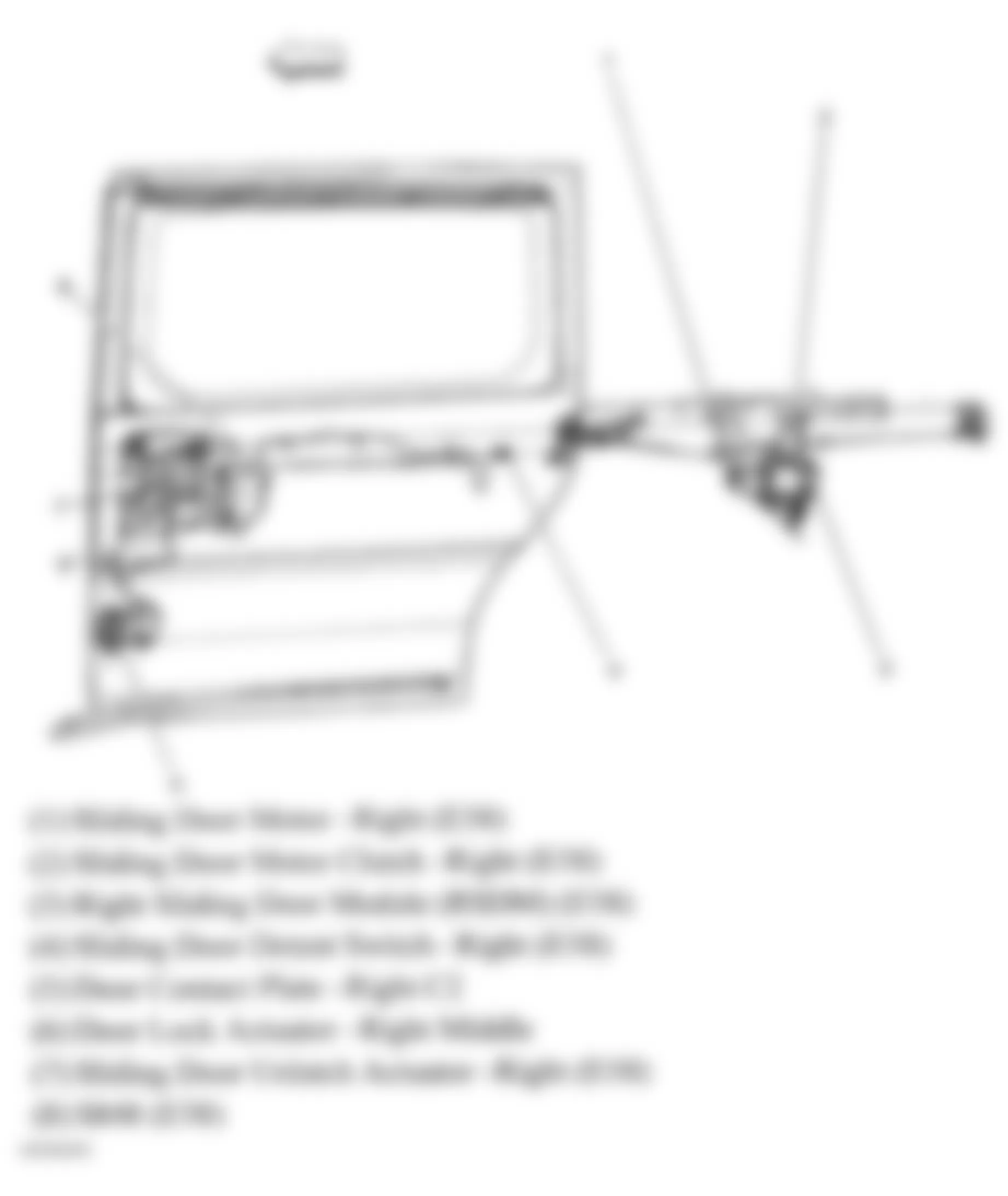 Buick Terraza CX 2005 - Component Locations -  Right Sliding Door