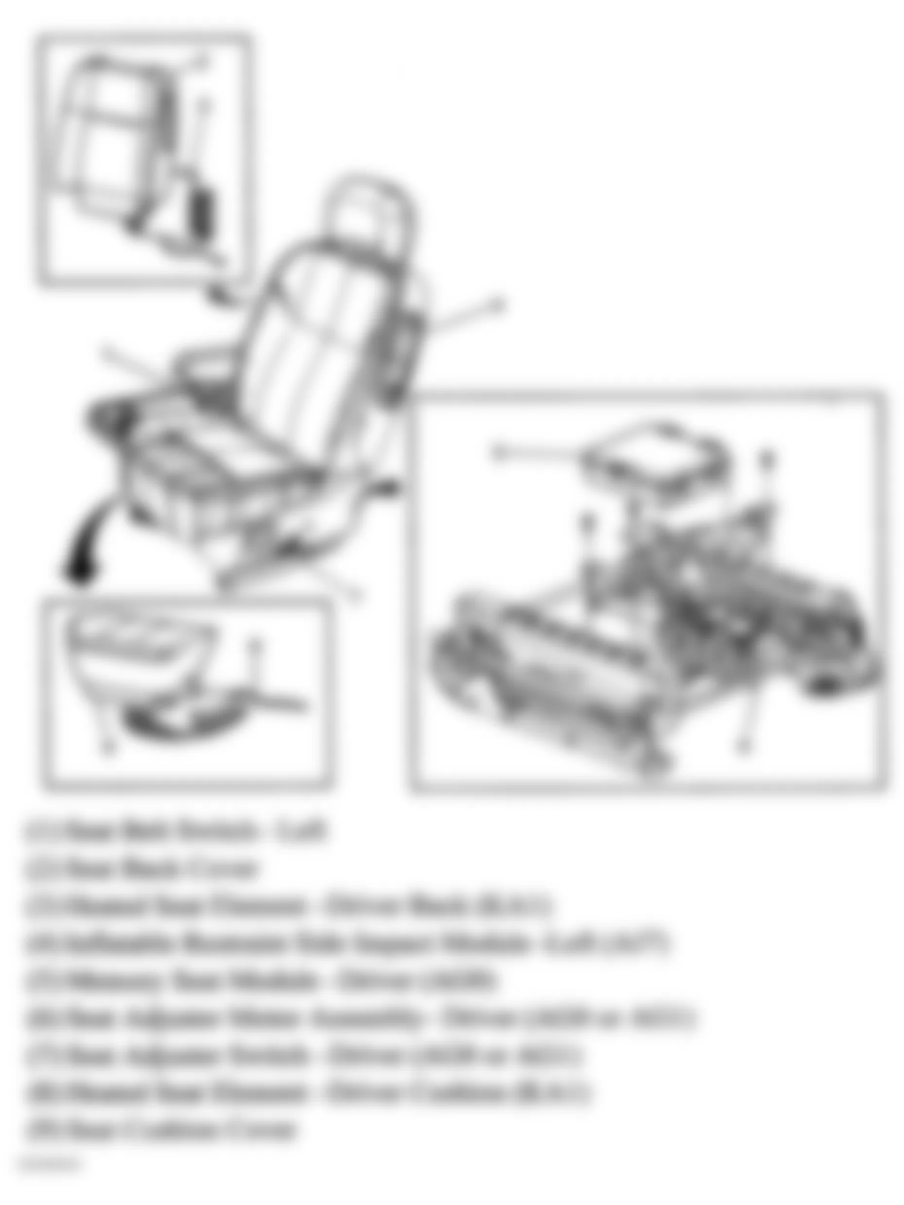 Buick Terraza CXL 2005 - Component Locations -  Driver Seat