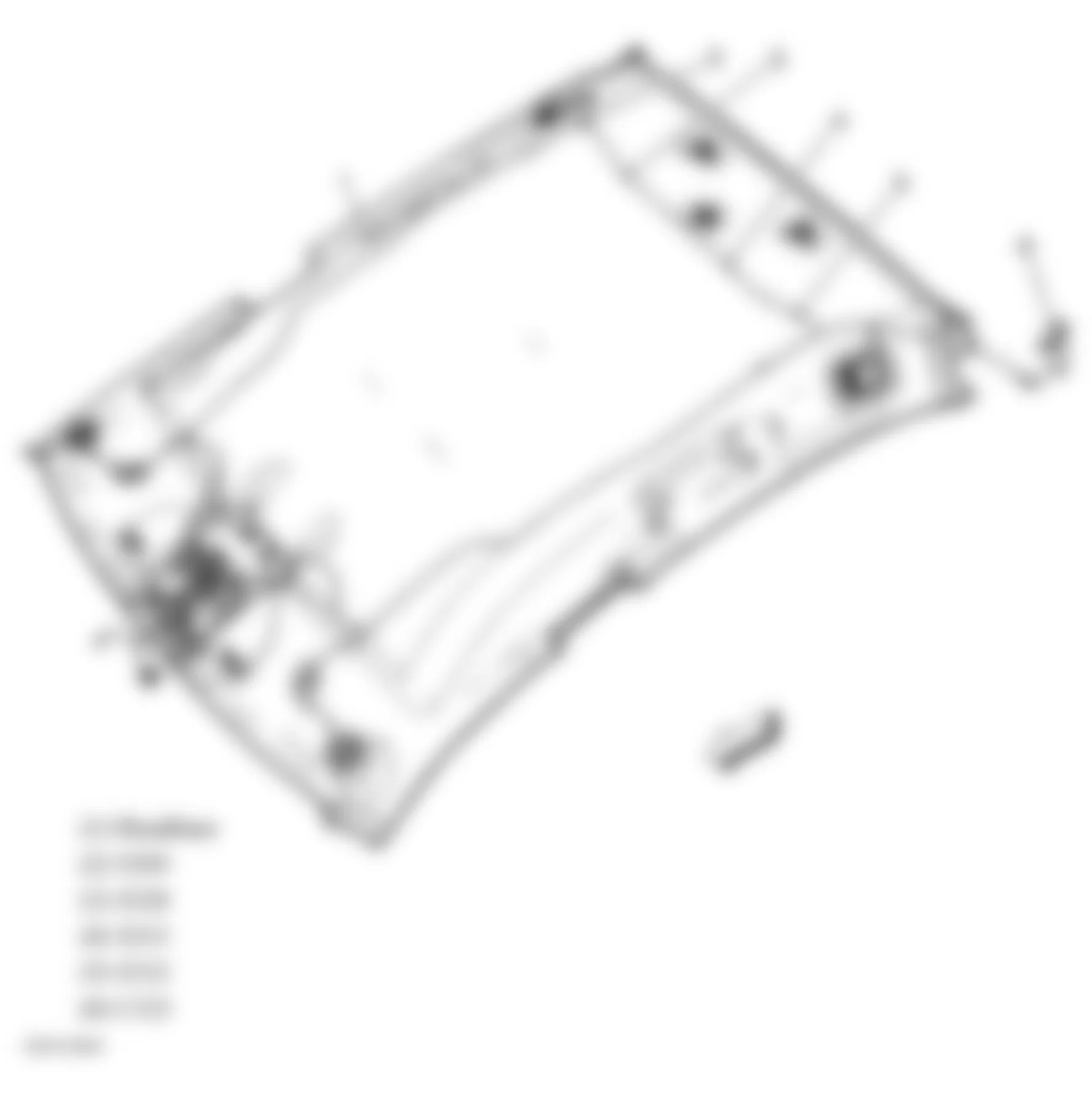 Buick Lucerne CXL 2006 - Component Locations -  Roof (W/O Sunroof)