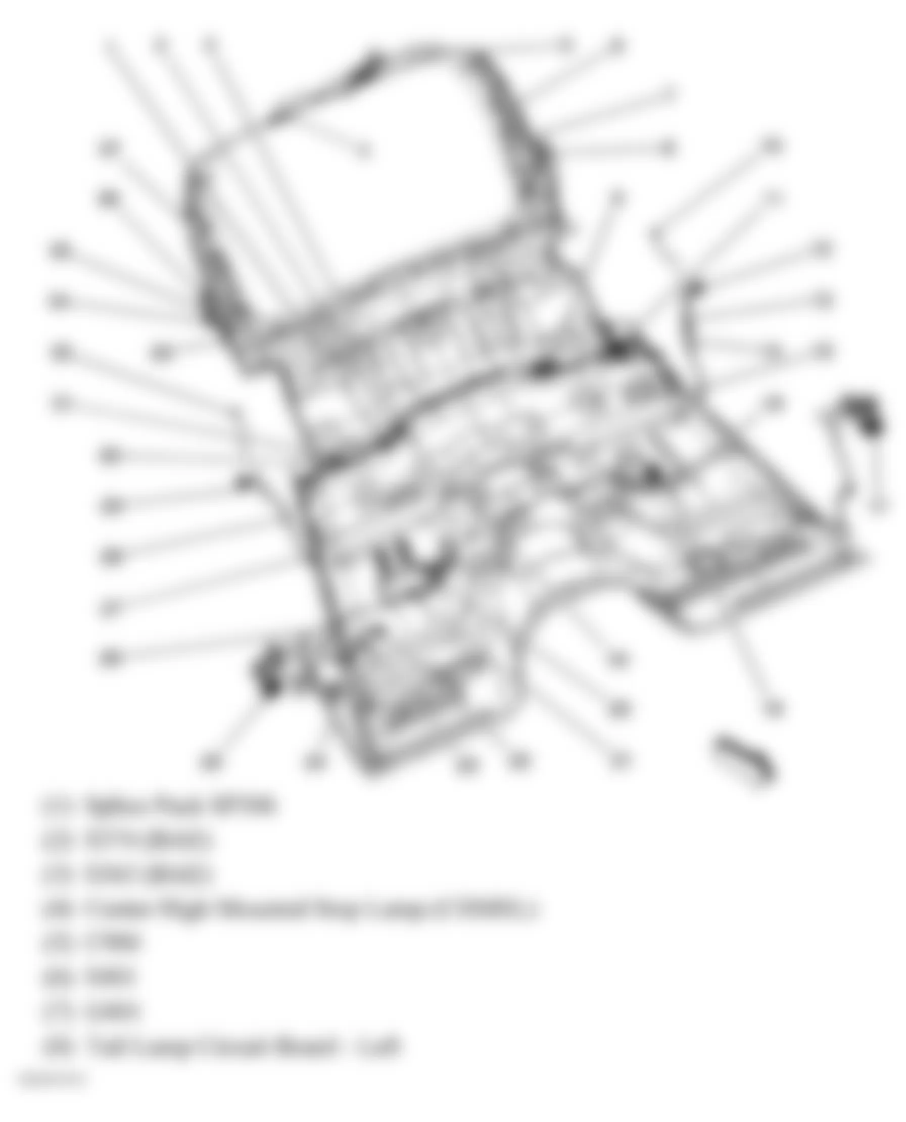 Buick Rainier 2006 - Component Locations -  Passenger Compartment (Short Wheel Base) (1 Of 2)