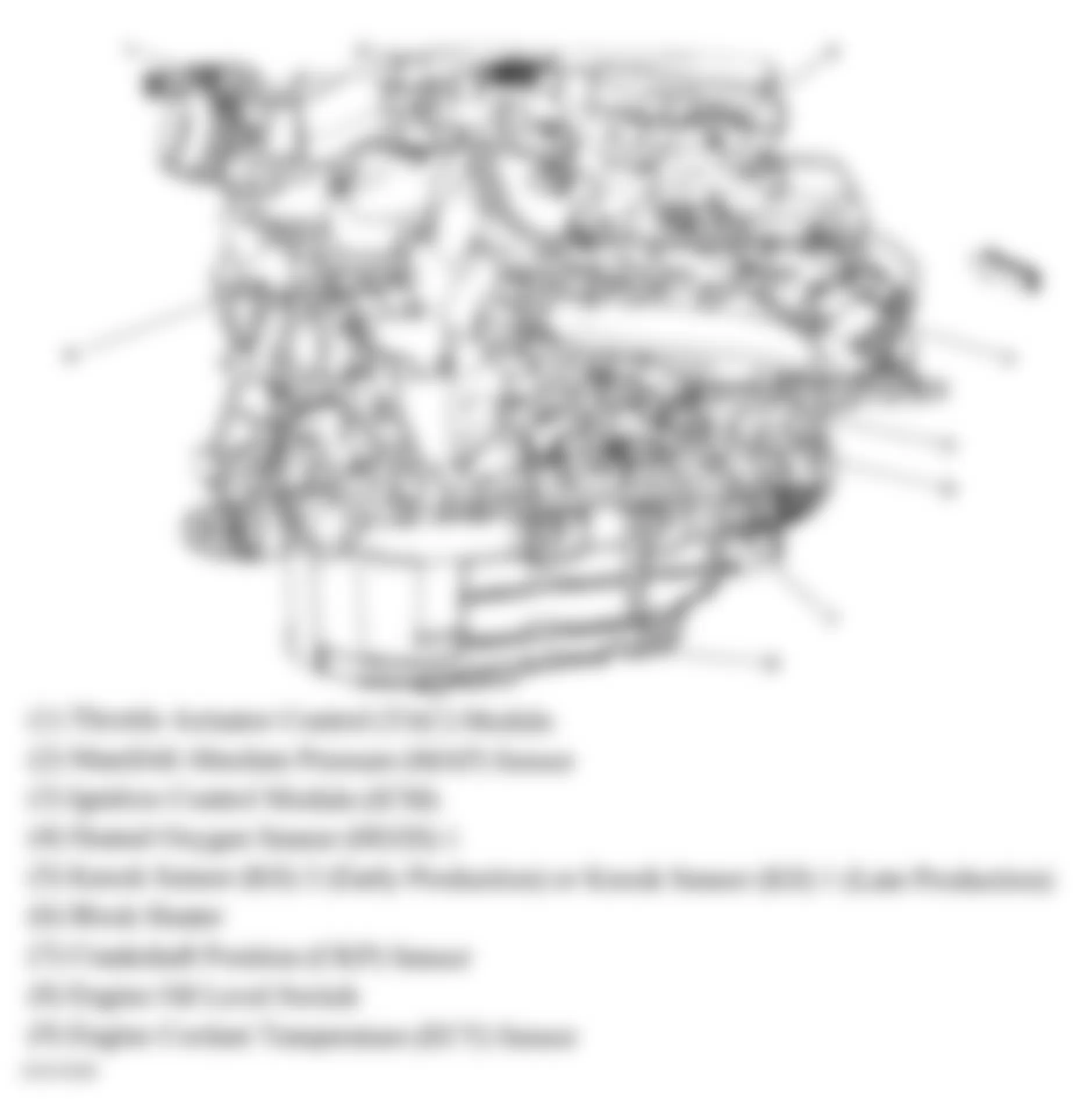 Buick Terraza CX 2006 - Component Locations -  Rear Of Engine (3.9L)