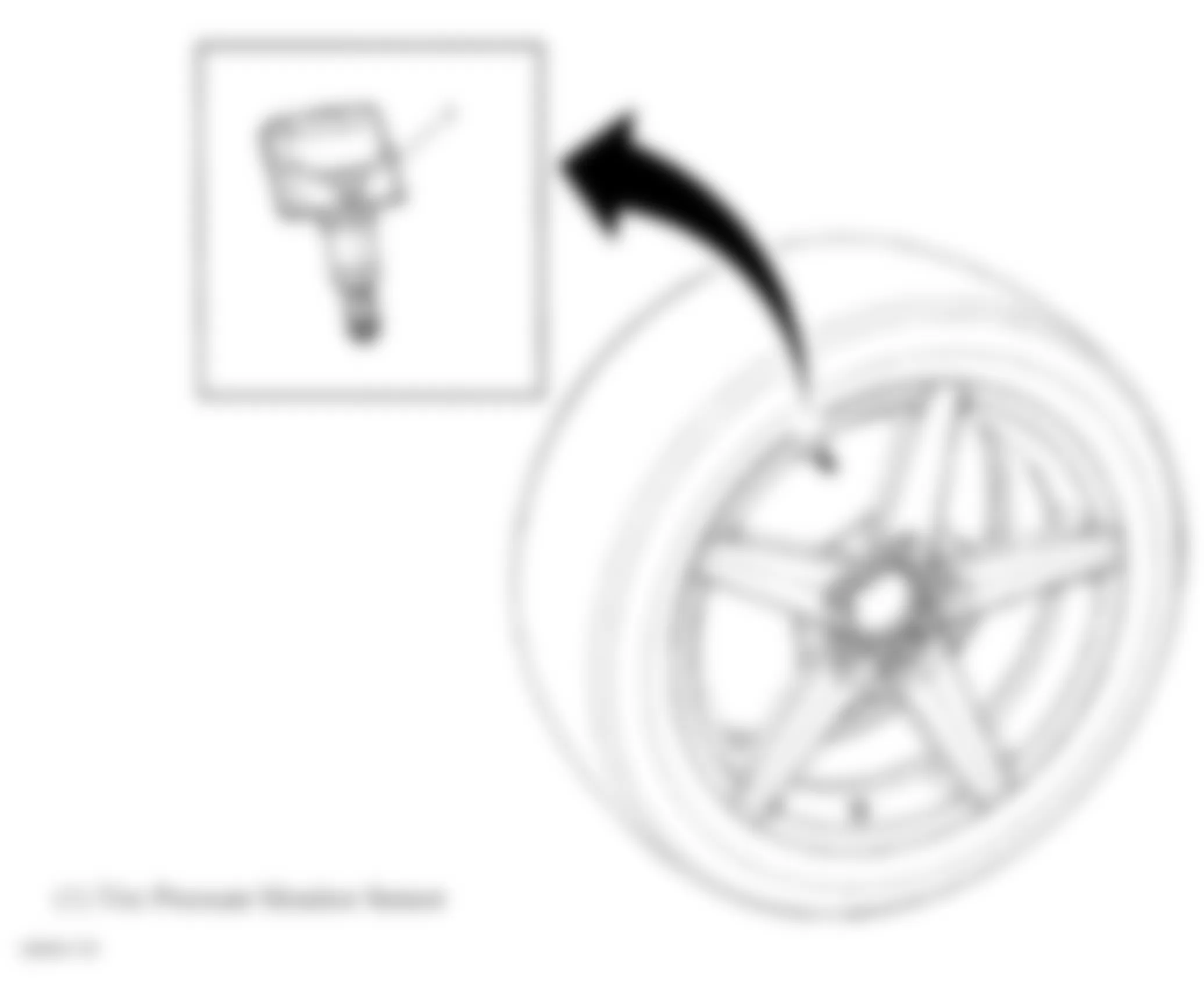 Buick LaCrosse CXL 2007 - Component Locations -  Tire Pressure Monitor Sensor