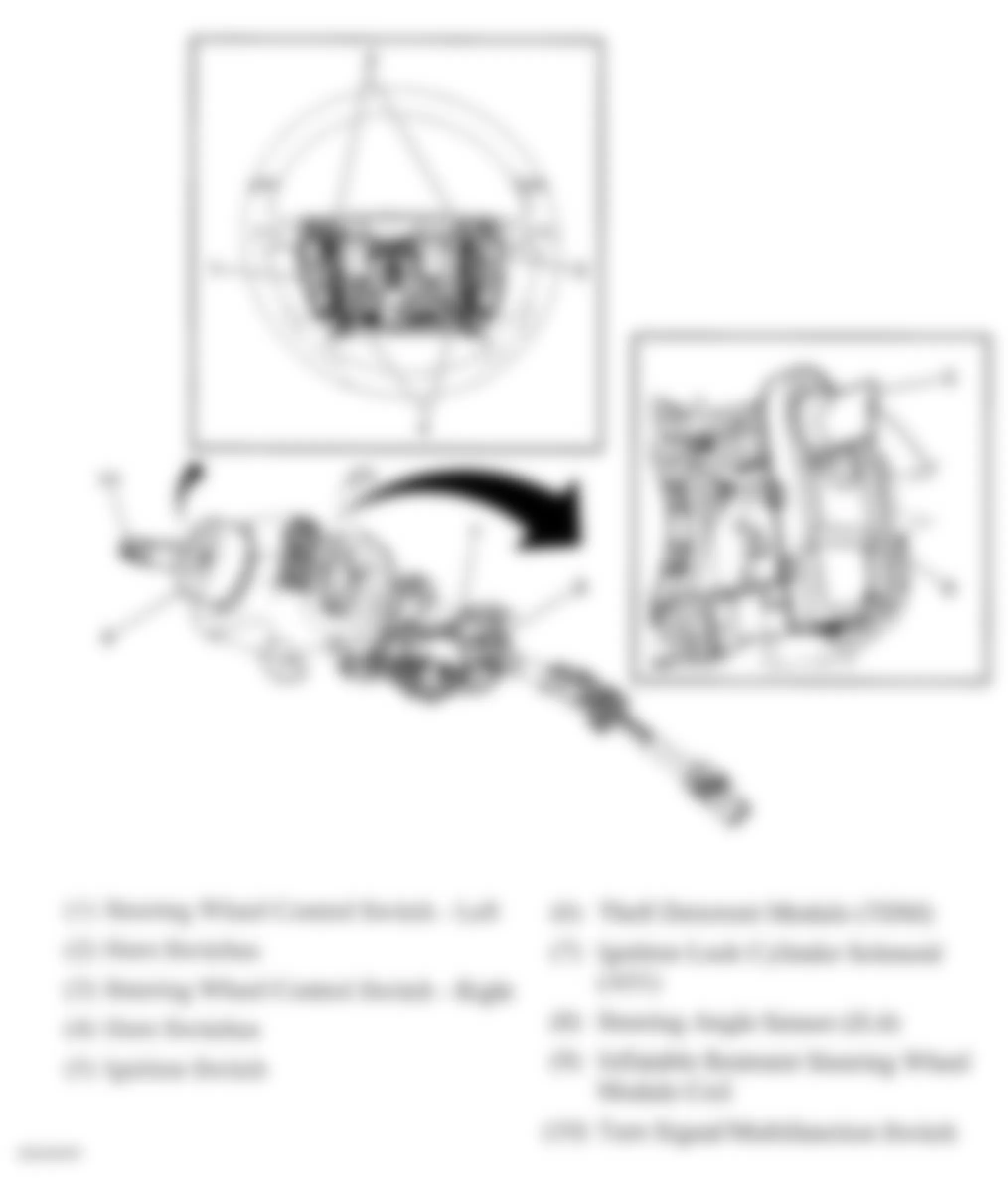 Buick Lucerne CXS 2007 - Component Locations -  Steering Column