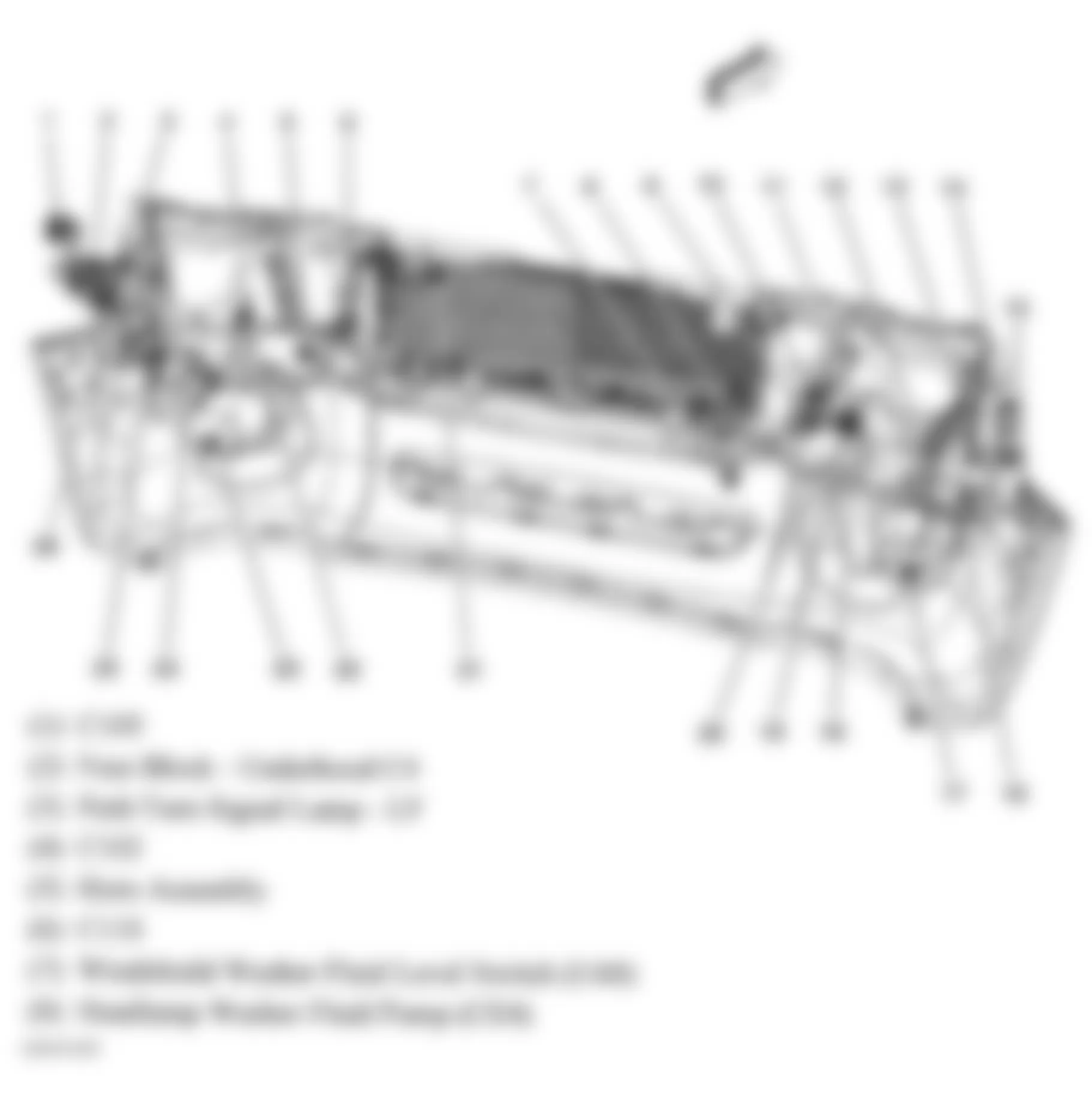 Buick Rainier 2007 - Component Locations -  Rear Of Front Fascia (1 Of 2)