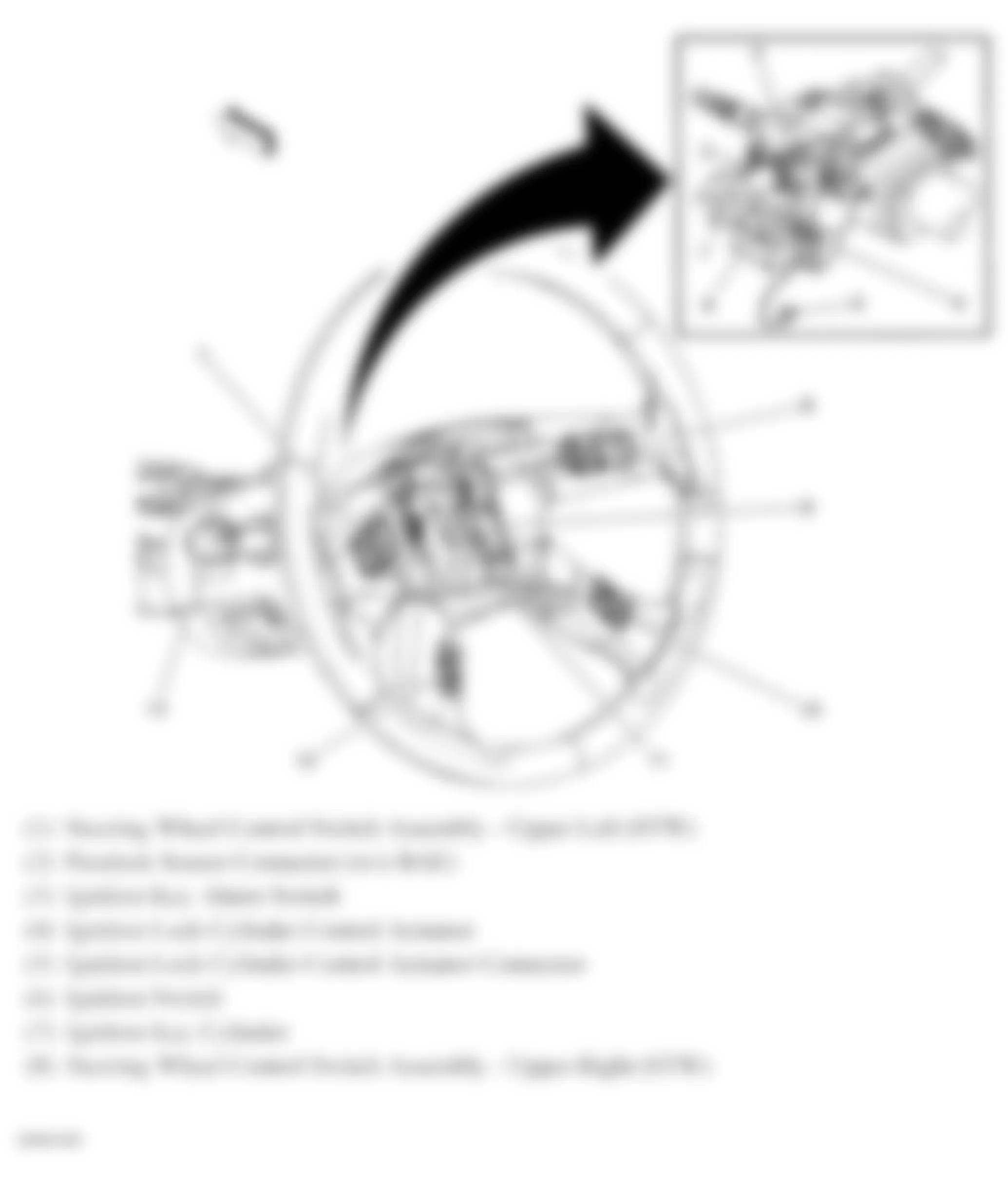 Buick Rainier 2007 - Component Locations -  Steering Wheel Column (1 Of 2)