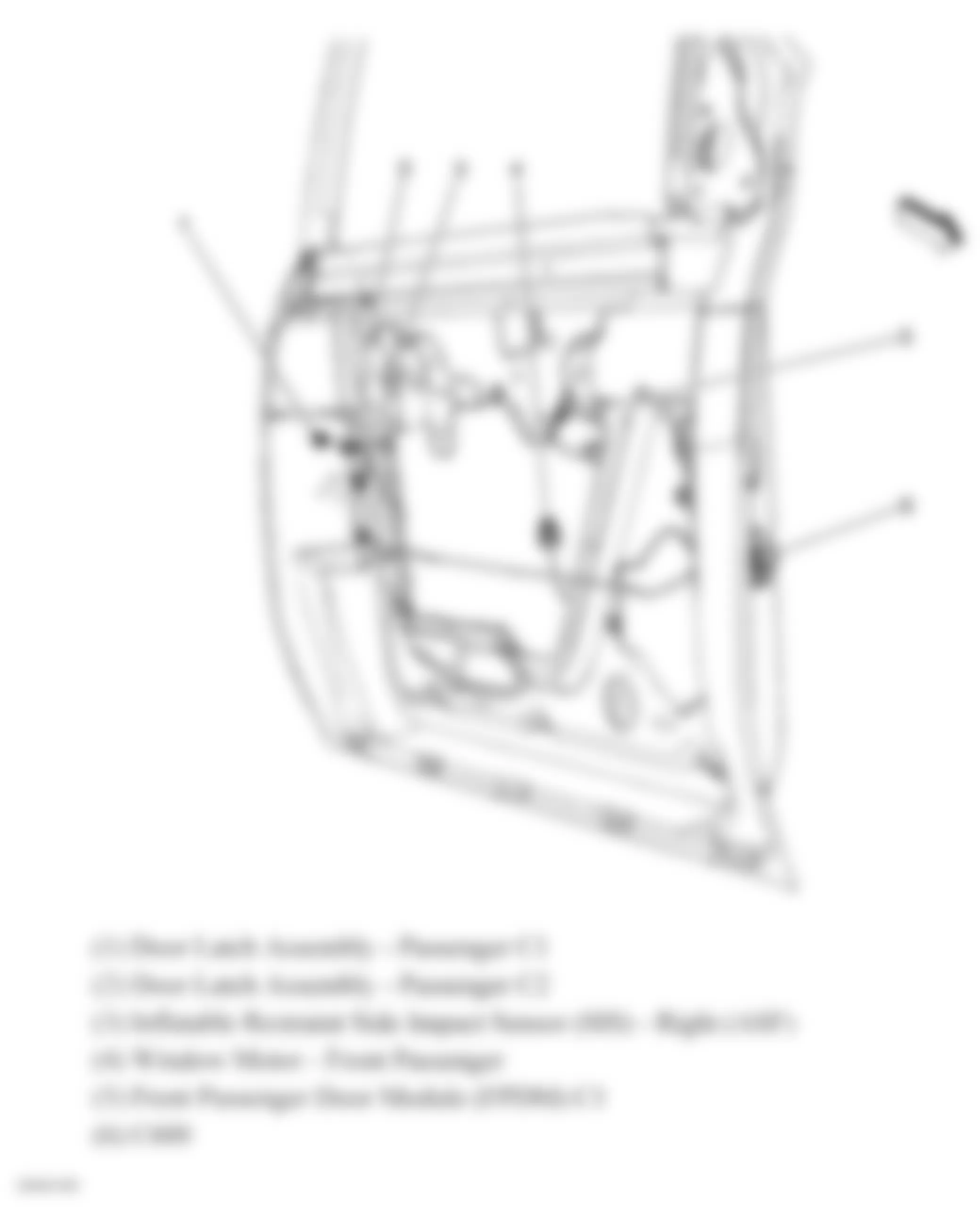 Buick Rainier 2007 - Component Locations -  Right Front Door Harness Routing