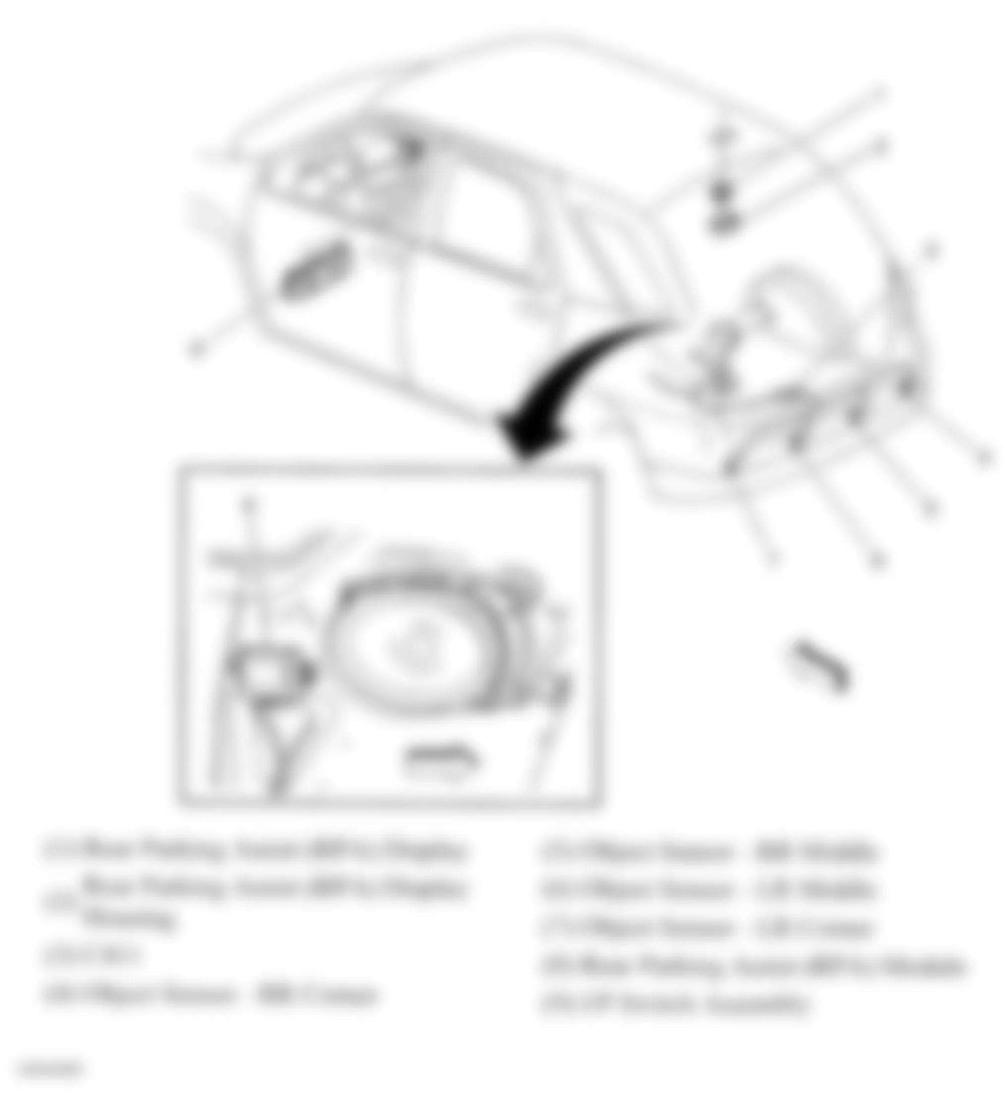 Buick Rendezvous CXL 2007 - Component Locations -  Rear Parking Assistant (RPA) Subsystem