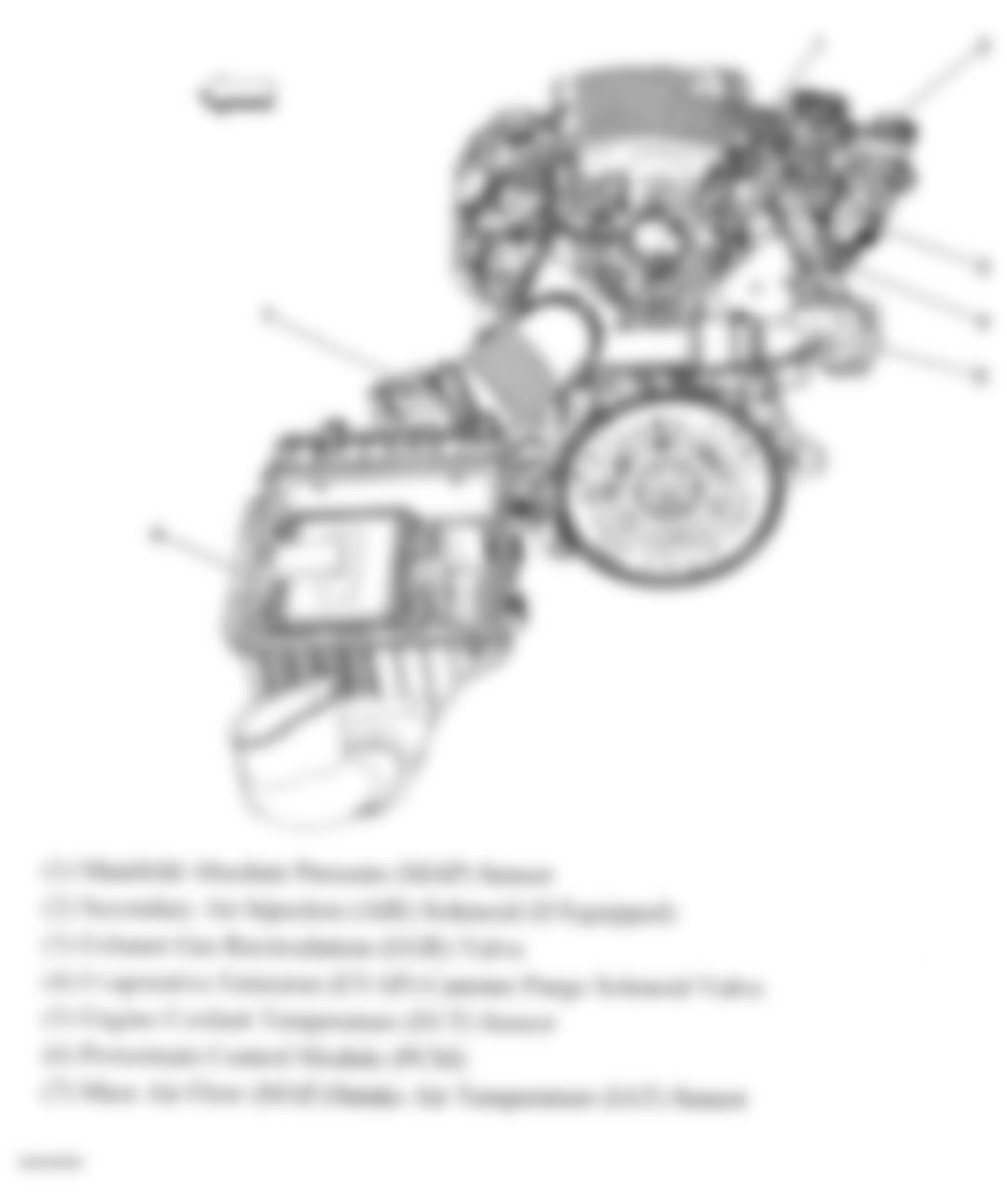 Buick Rendezvous CXL 2007 - Component Locations -  Top Rear Engine Components