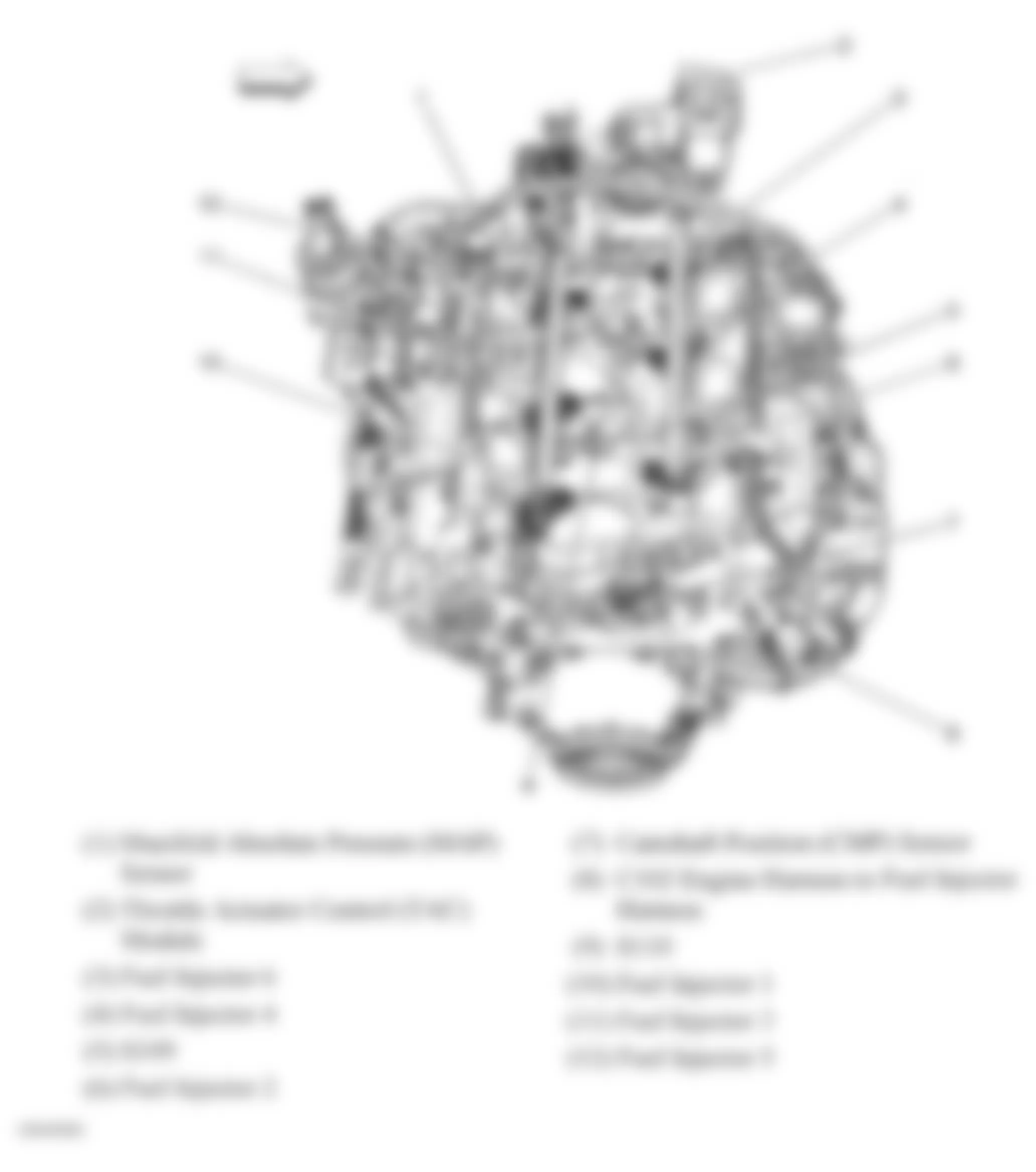 Buick Rendezvous CXL 2007 - Component Locations -  Top Of Engine Components