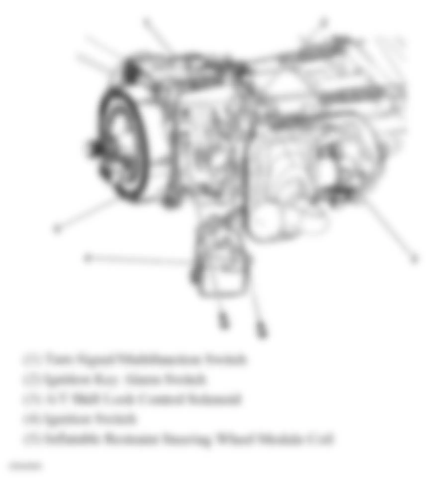 Buick Rendezvous CXL 2007 - Component Locations -  Top Right Of Steering Column