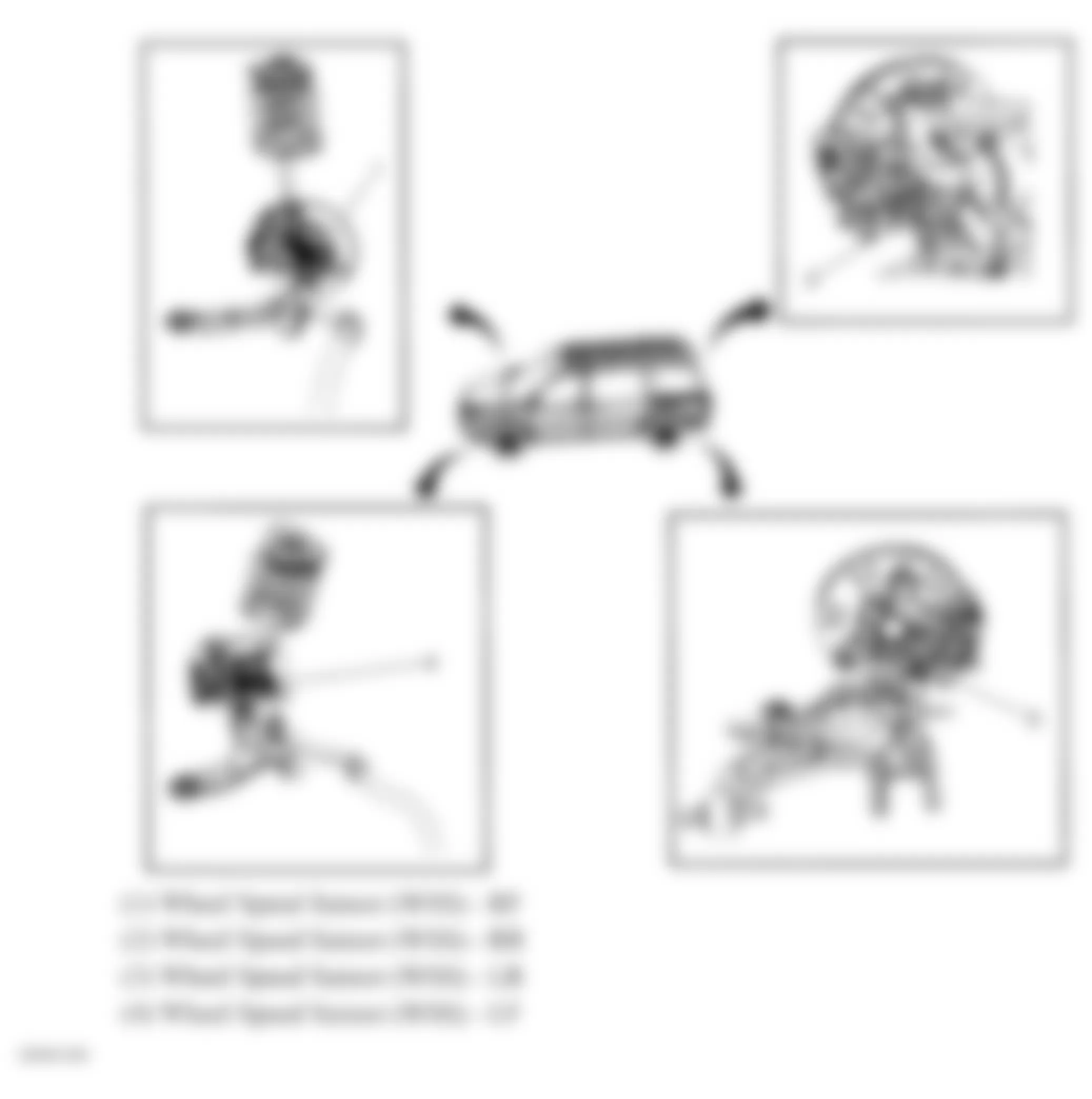 Buick Terraza CX 2007 - Component Locations -  Wheel Speed Sensors